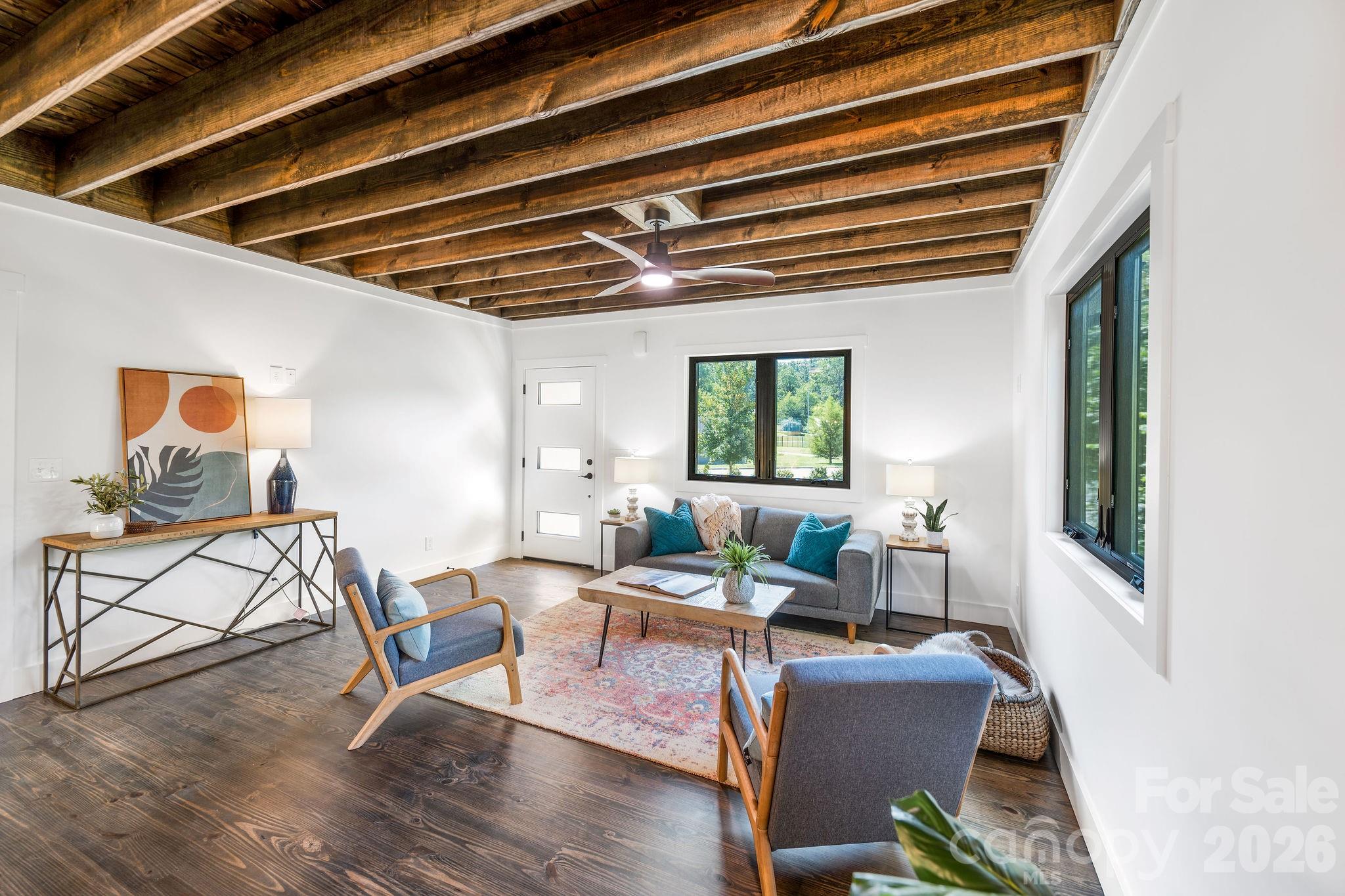 Distinct Ceiling Design Adds Incredible Warmth to the Main Level - 138 Shiloh Road, Asheville