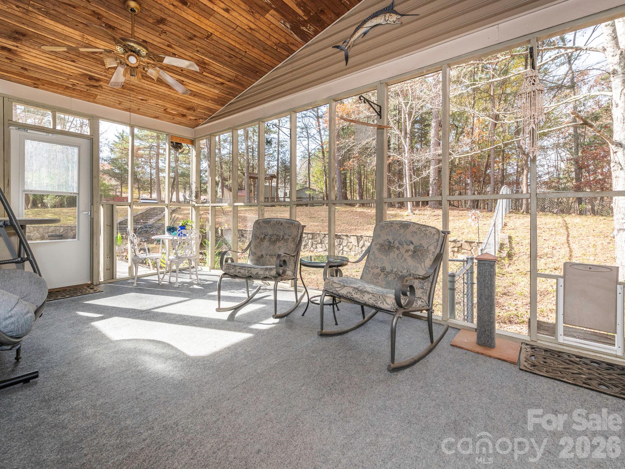 SCREEN PORCH WITH BEAUTIFUL, PRIVATE VIEW OF BACK YARD - 1800 Lake Lynn Road, Concord