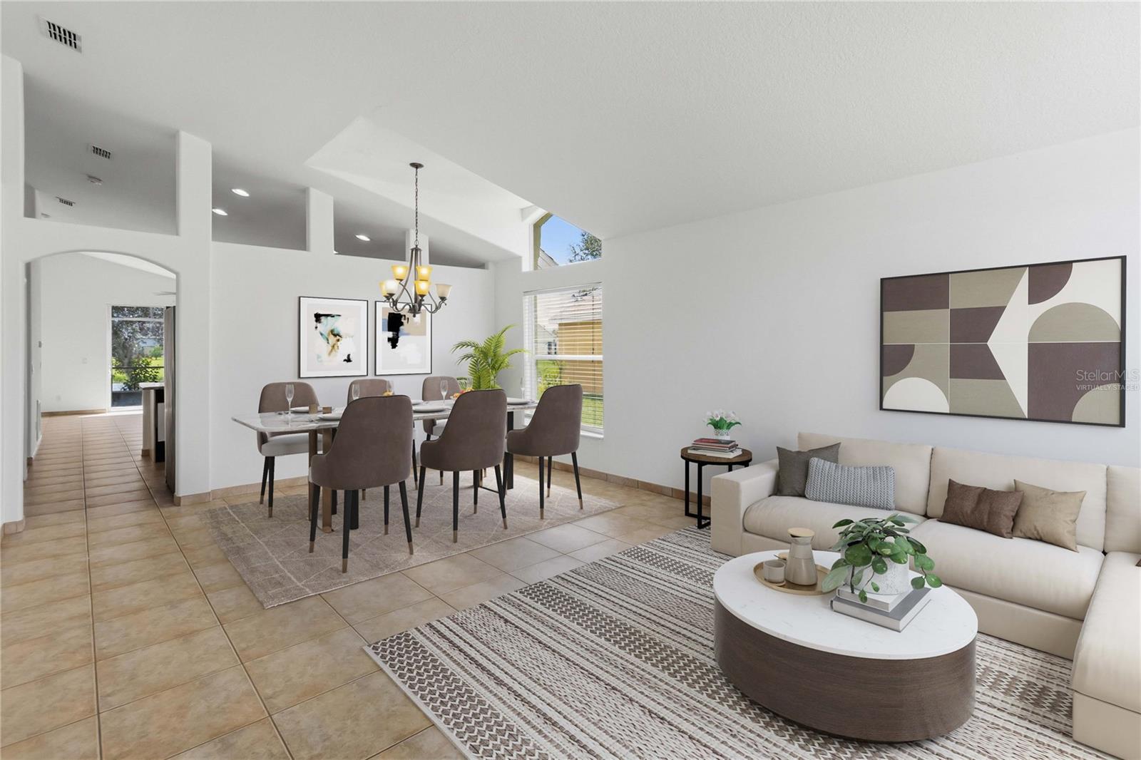 “Virtually Staged living/dining room” - 2317 LILY PAD LN, KISSIMMEE