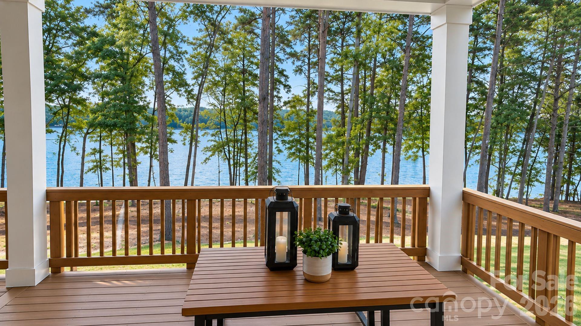Enjoy morning coffee and water views on the covered main level back deck - 4531 Splash Trail, Sherrills Ford