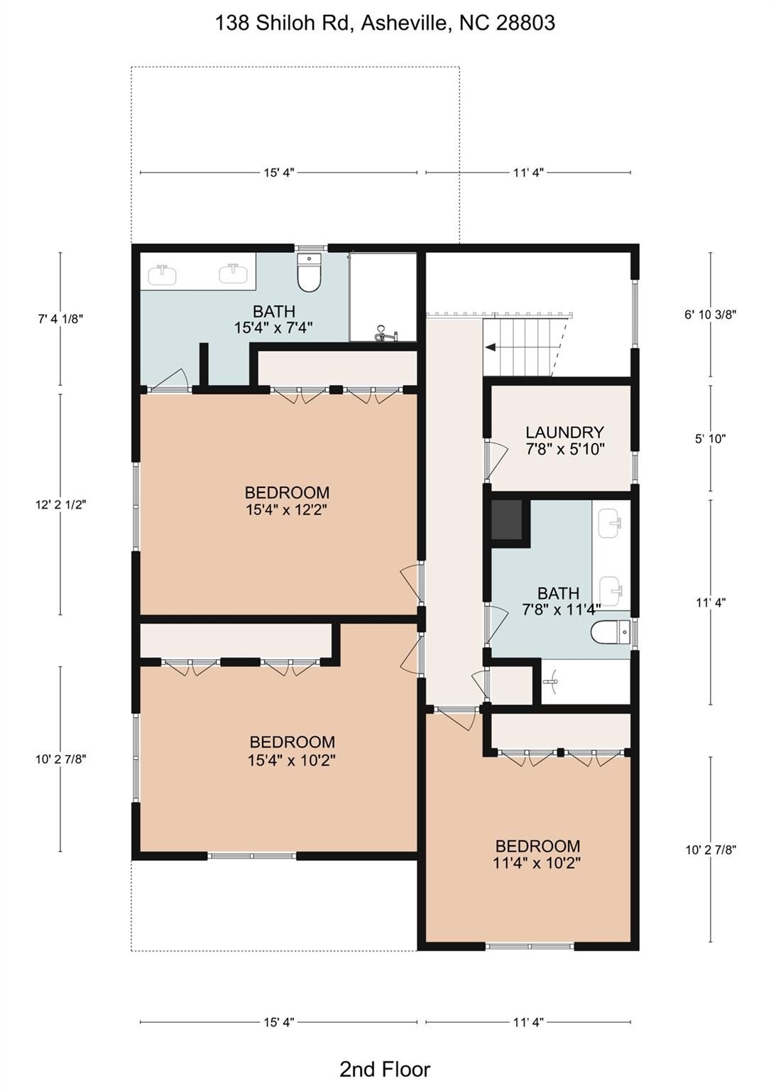 Upper Level Floor Plan - 138 Shiloh Road, Asheville