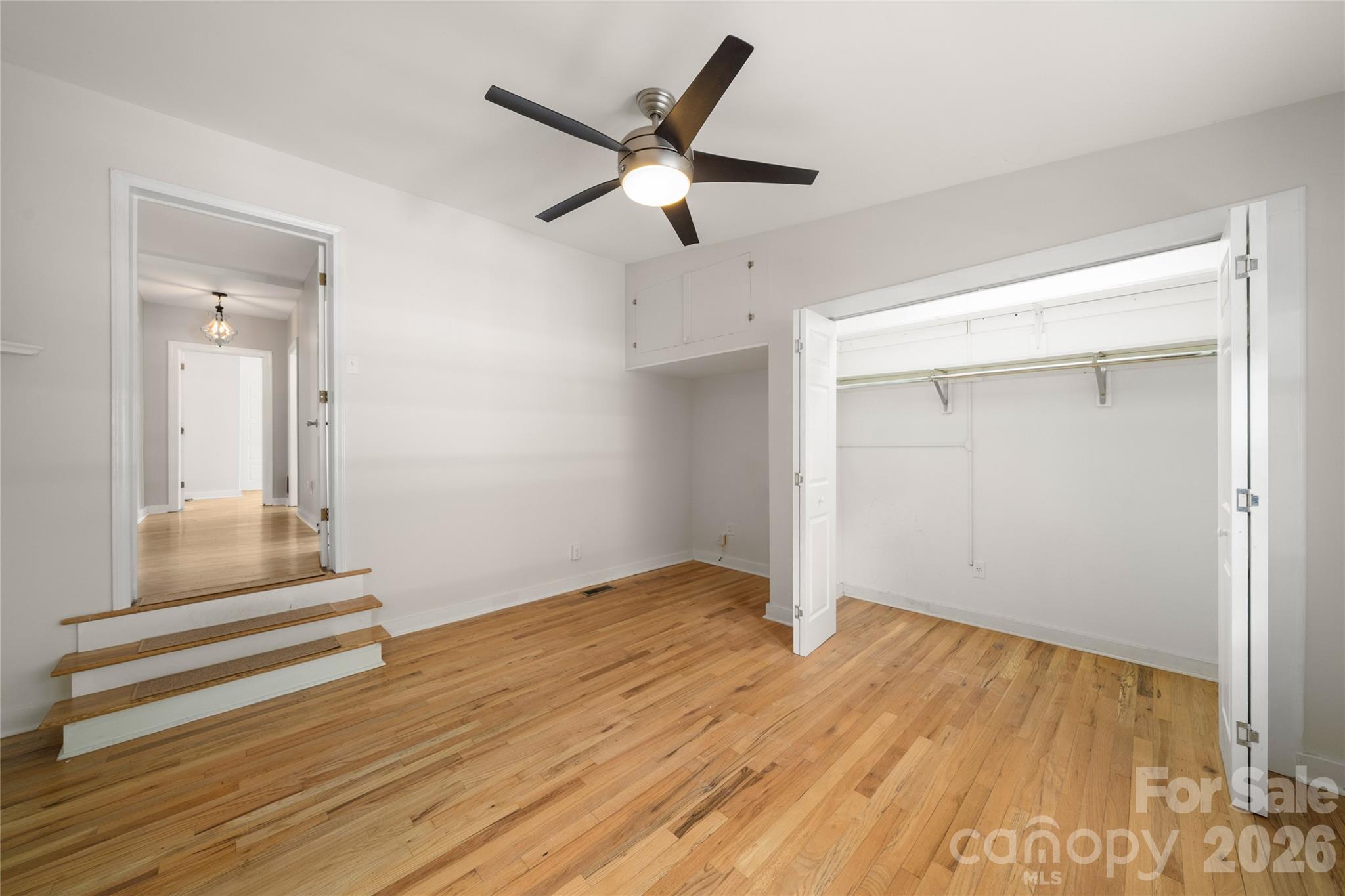 Recessed, spacious primary bedroom with huge closet - 101 Olney Road, Asheville