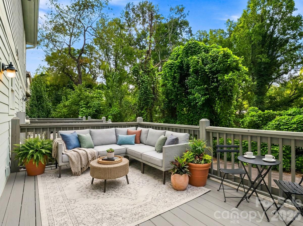 Virtually staged back deck - 141 Courtland Avenue, Asheville