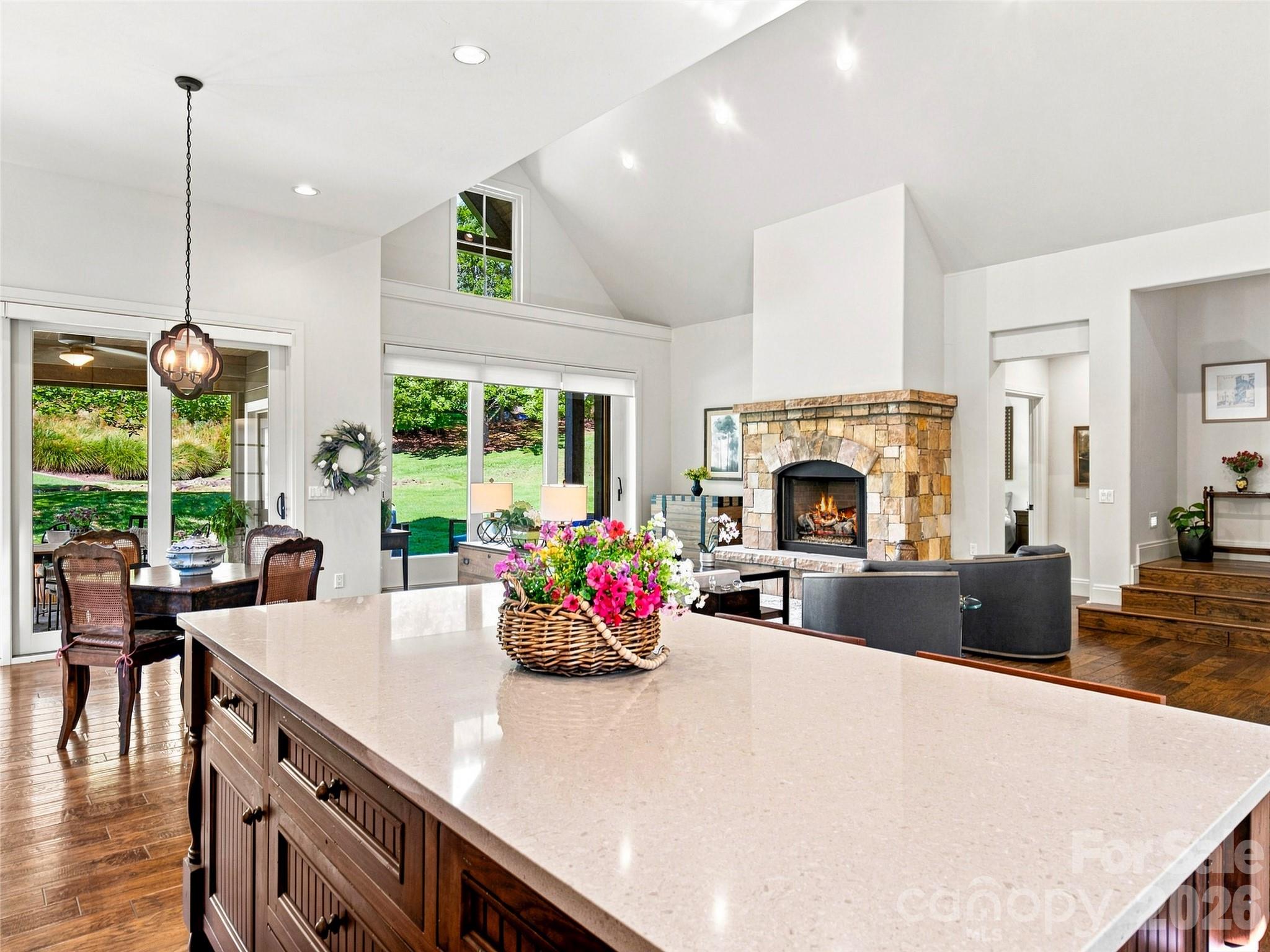 from kitchen to waterfall view - 583 Walnut Valley Parkway, Arden