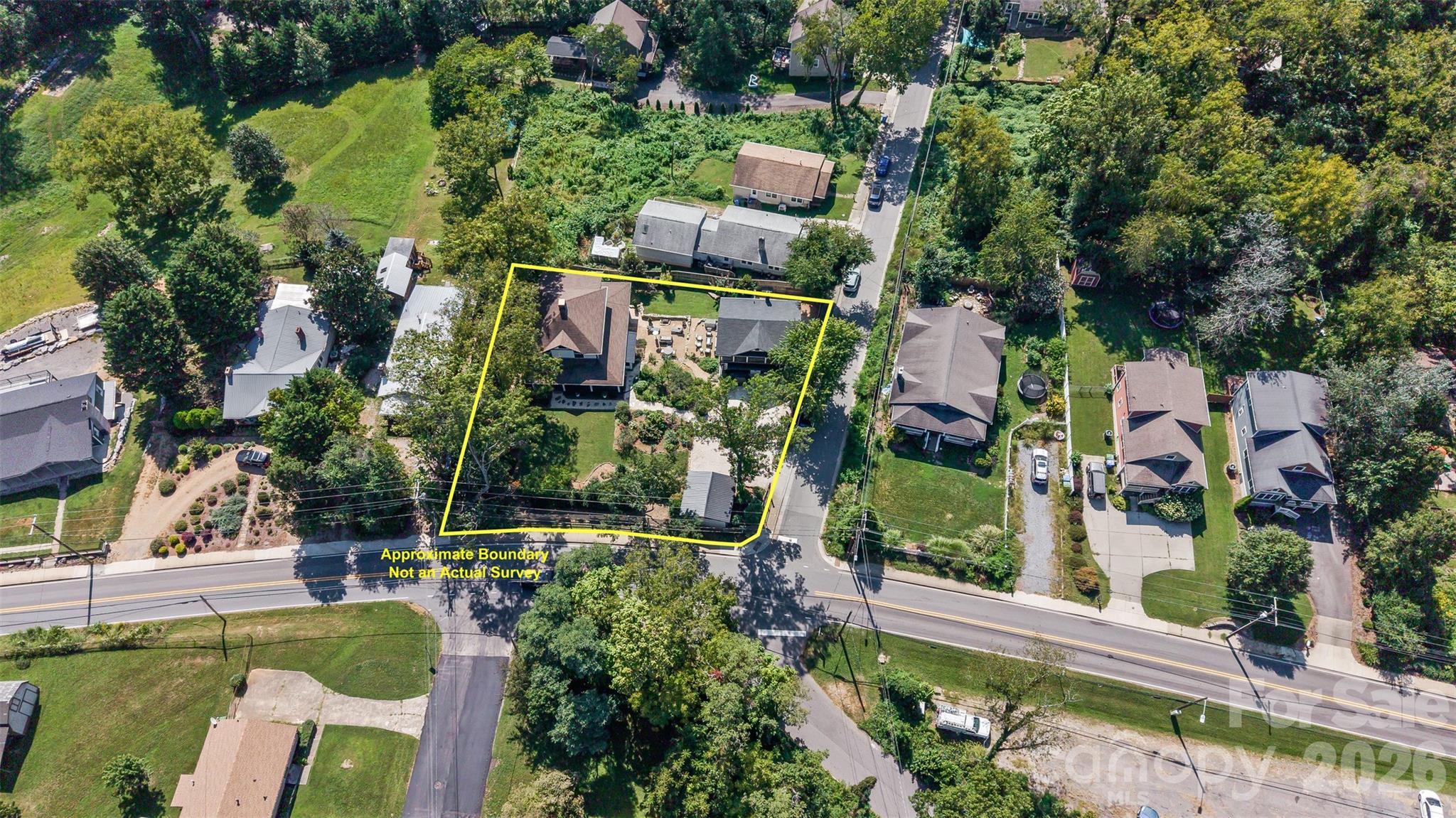 Aerial View Corner lot - 293 Fairview Road, Asheville