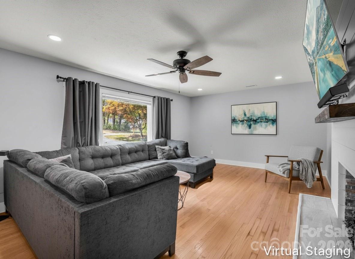 Living room - virtually staged - 3208 Florida Drive, Hendersonville