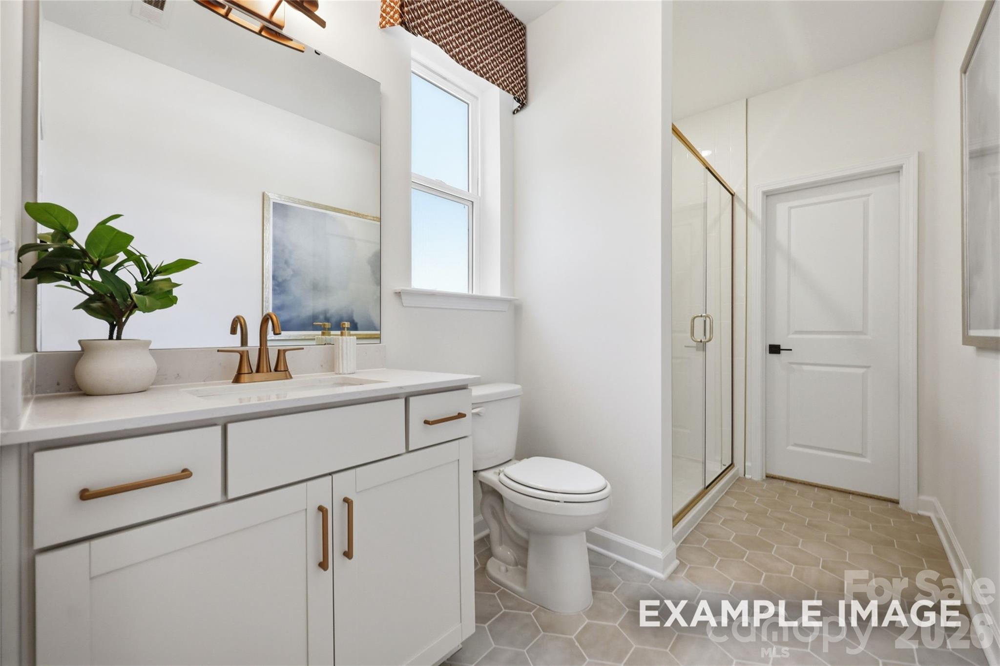 sample guest suite bathroom photo with walk in shower - 2919 Audubon Ridge Drive, Belmont