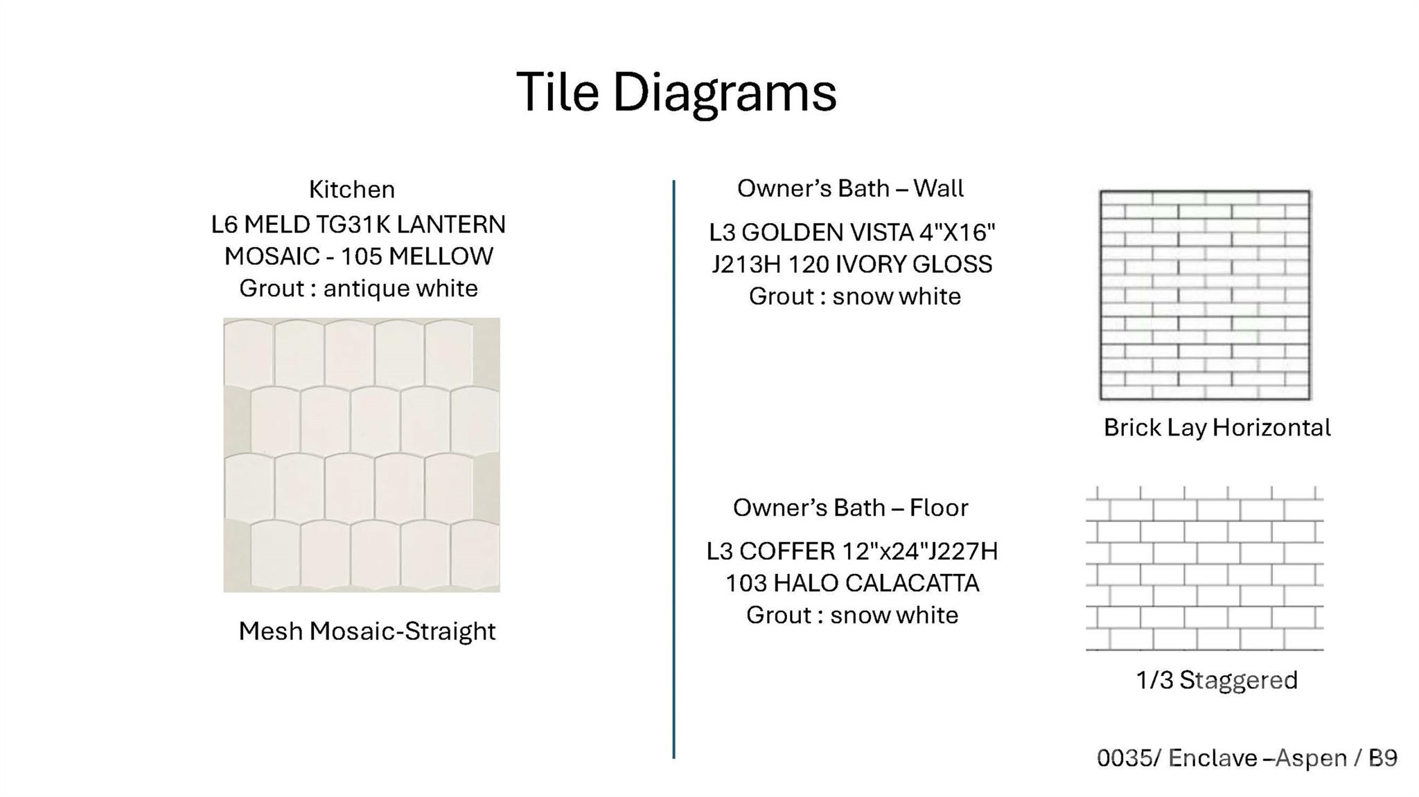 Tile selections - 2919 Audubon Ridge Drive, Belmont