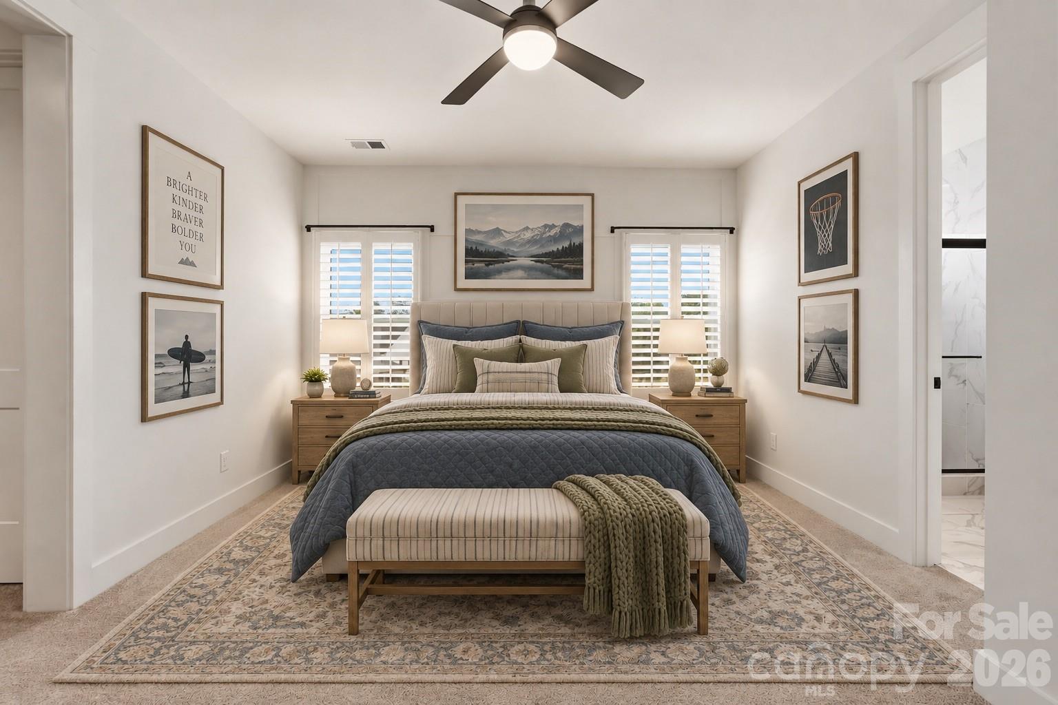 secondary bedroom 2 - virtually staged - 6083 Holden Court, Fort Mill