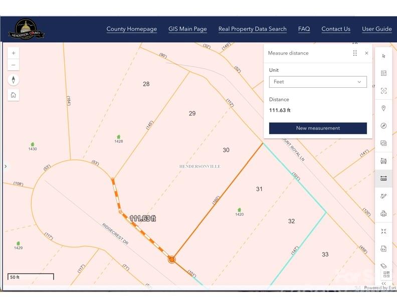 Ridgecrest Frontage - APPROXIMATE (perforated line) - TBD Ridgecrest Drive, Hendersonville