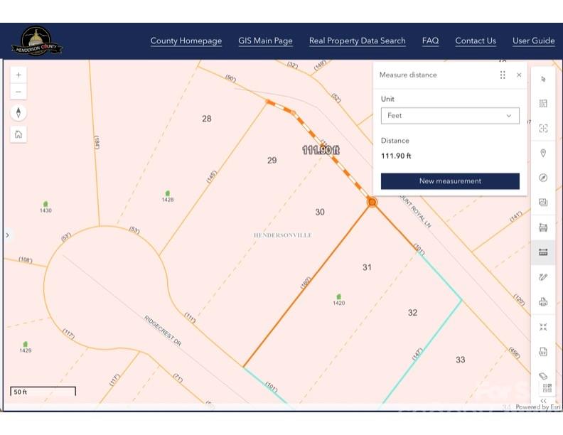 Mount Royal Frontage - APPROXIMATE (perforated line) - TBD Ridgecrest Drive, Hendersonville