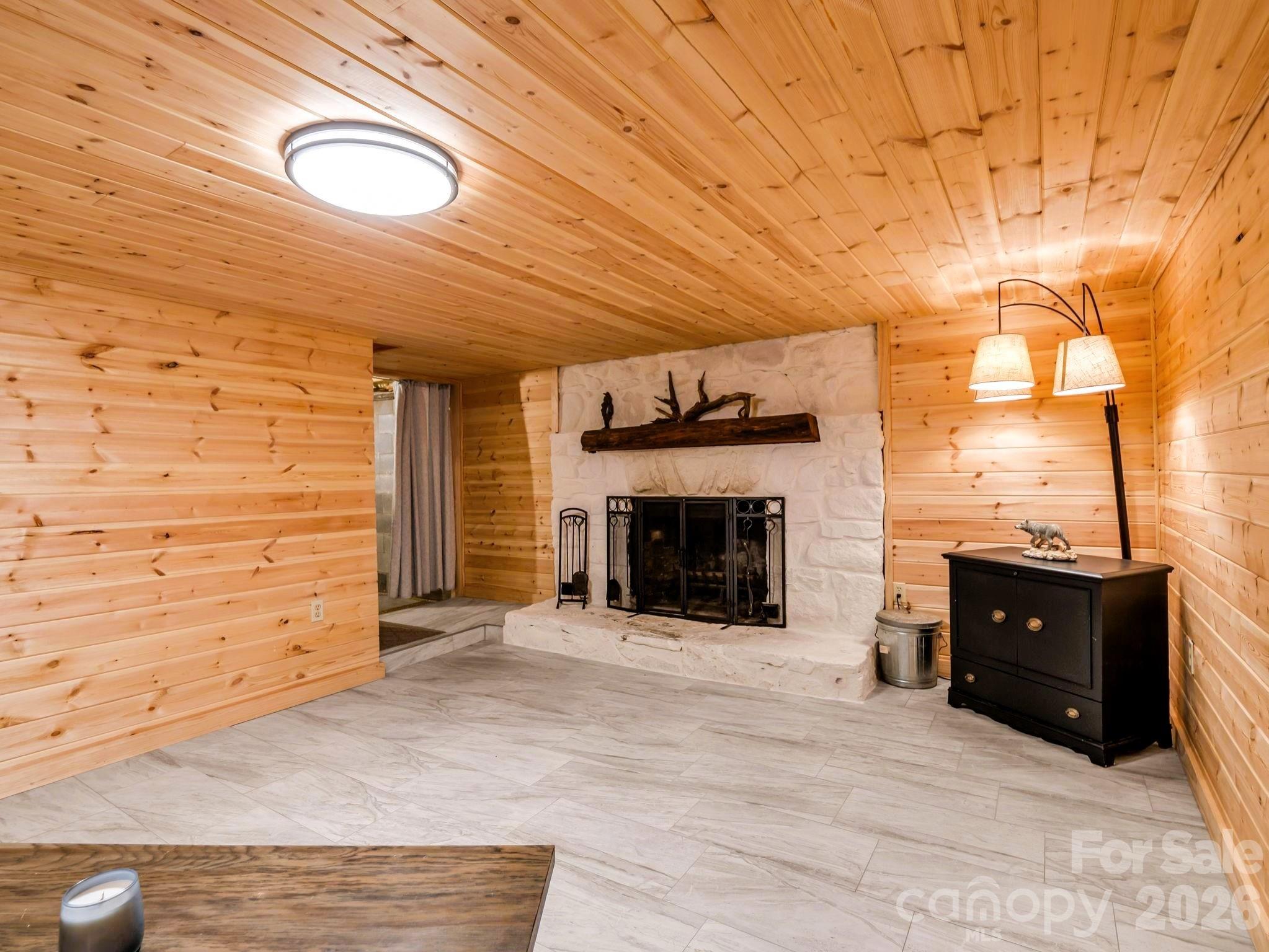Great den space in the basement finished out to enjoy! - 670 Cedar Creek Road, Lake Lure