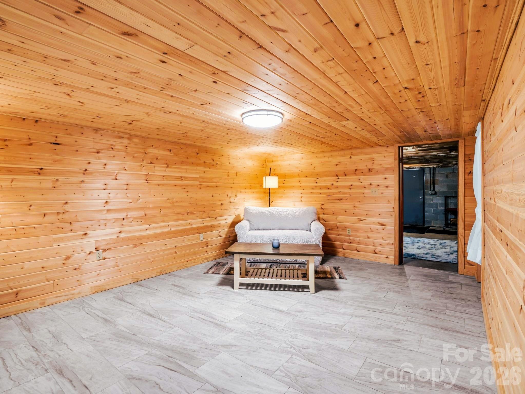 Great den space in the basement finished out to enjoy! - 670 Cedar Creek Road, Lake Lure