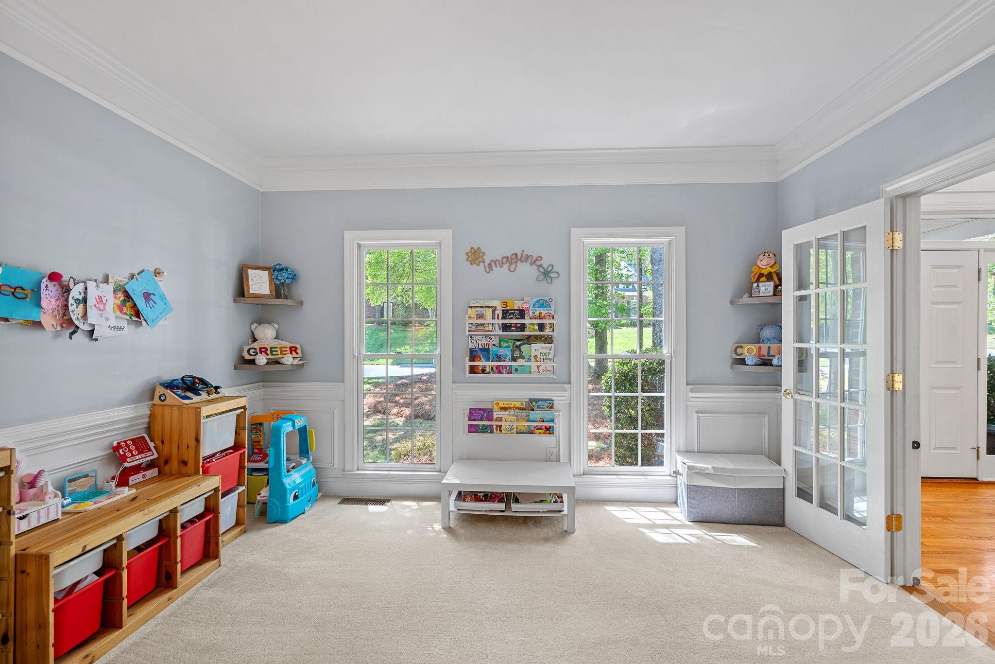 Downstairs flex space - playroom/office/formal living room/home gym - 2401 Flagstick Drive, Matthews