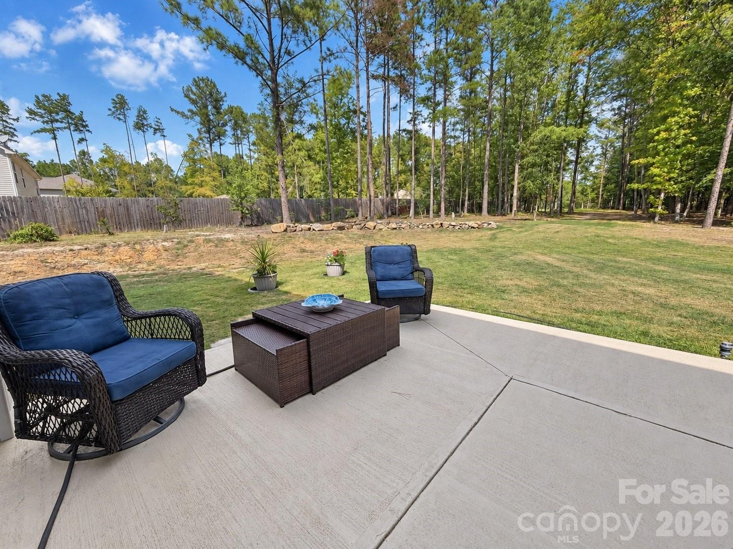 Patio overlooks the expansive fenced back yard - 9201 Providence Road S, Waxhaw