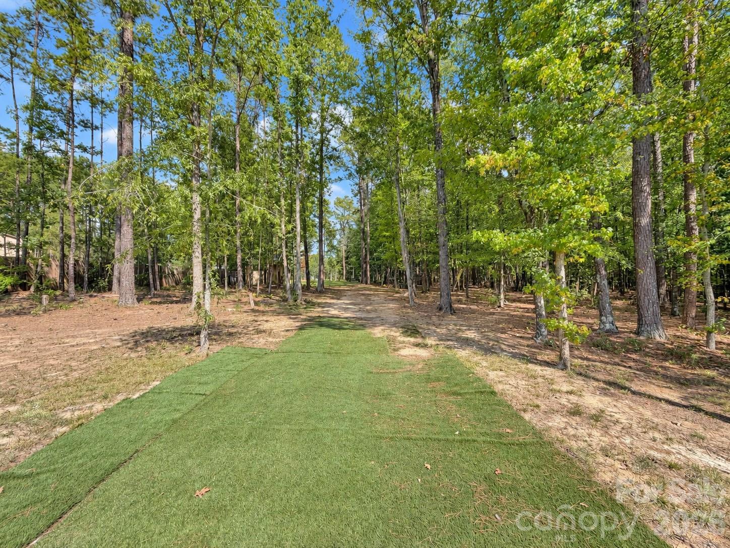 Turf walk way to the secondary back yard through the woods - 9201 Providence Road S, Waxhaw