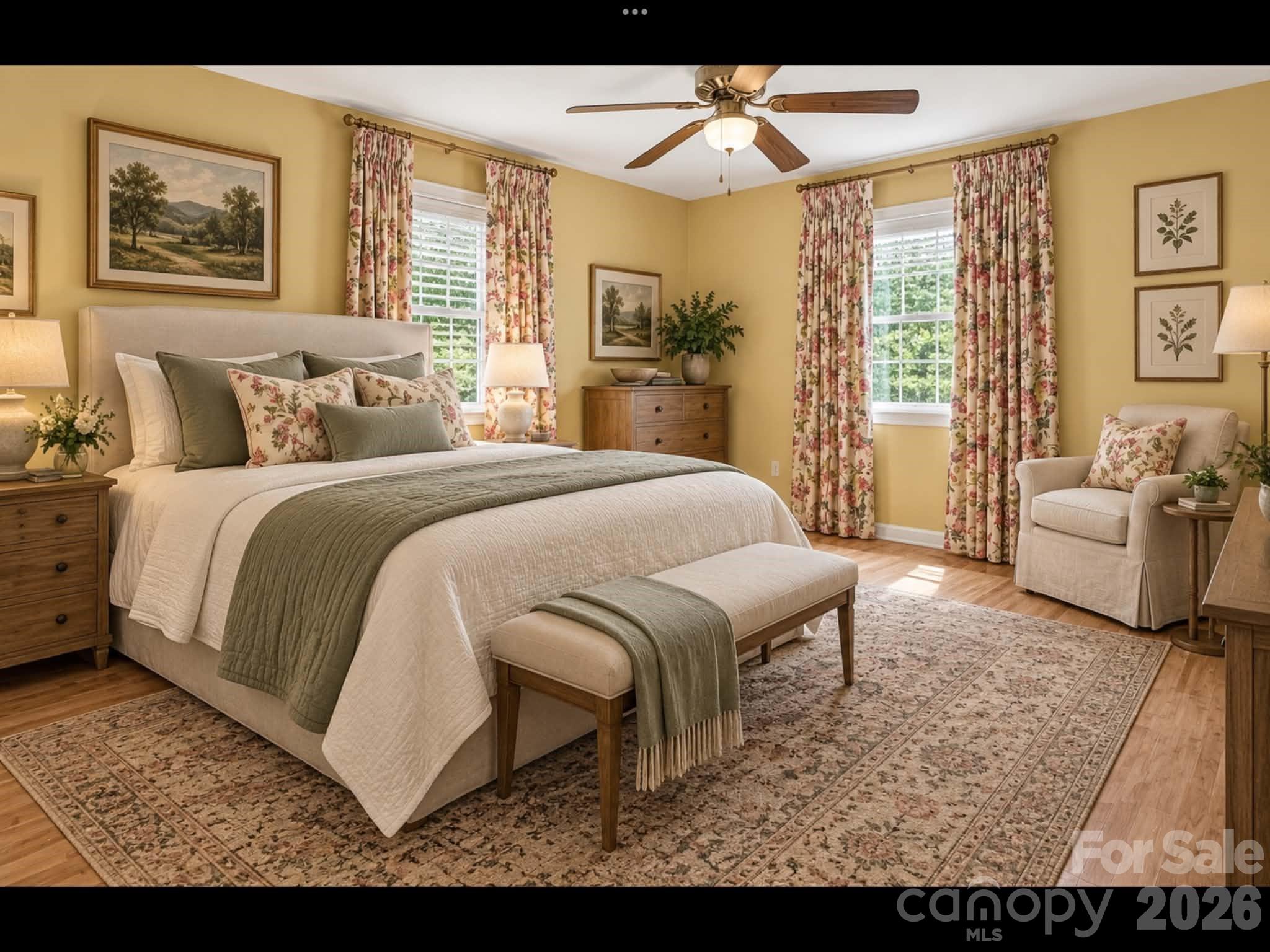 Virtual Staging - Master Bedroom - 553 Morgan Branch Road, Marshall