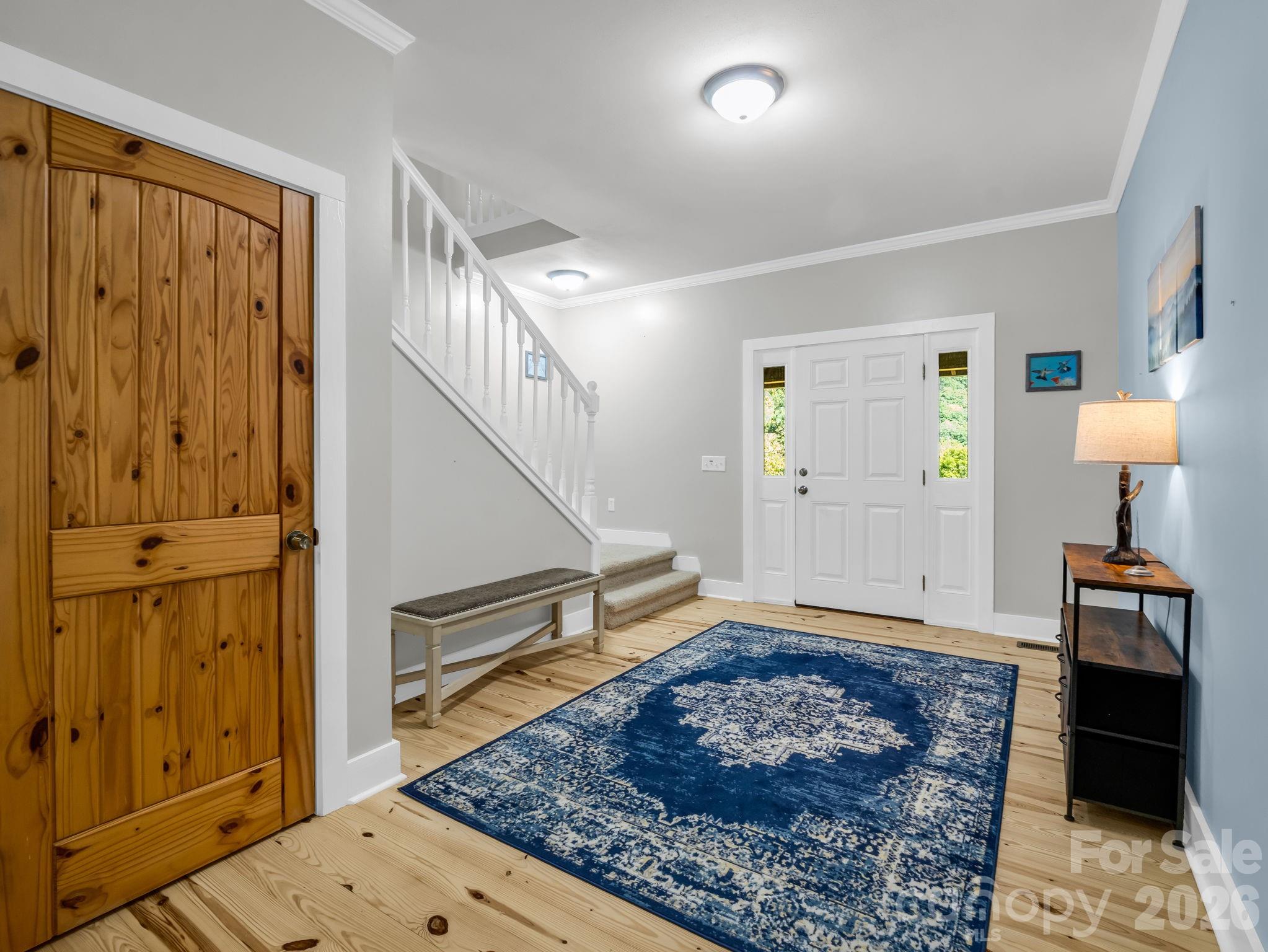 Foyer - east facing entrance, stairs up - 119 Mountain Bluff Trail, Hendersonville