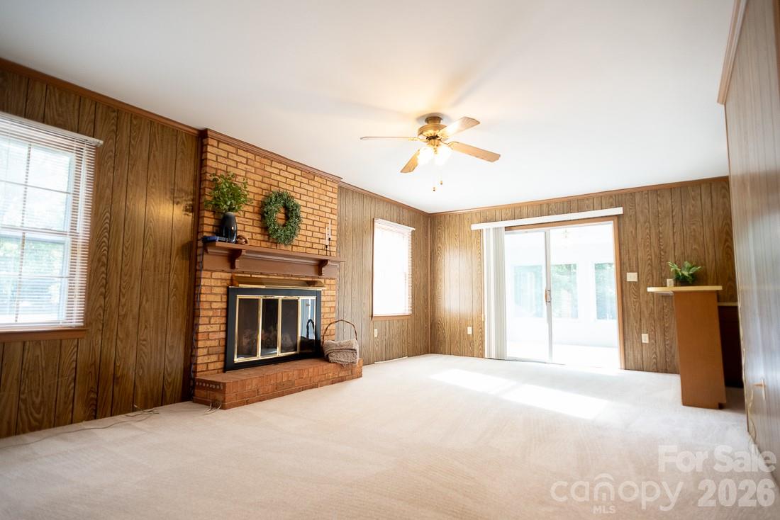 Family Room with Fireplace w/ gas logs! - 3401 Tracelake Drive, Matthews