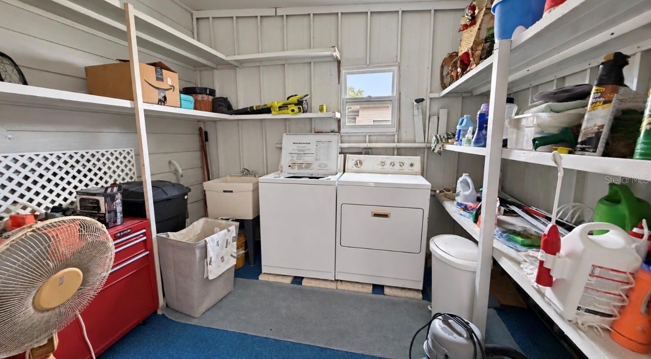Shed with washer and dryer as well as a wash tub and water heater - 1100 BELCHER RD S #535, LARGO