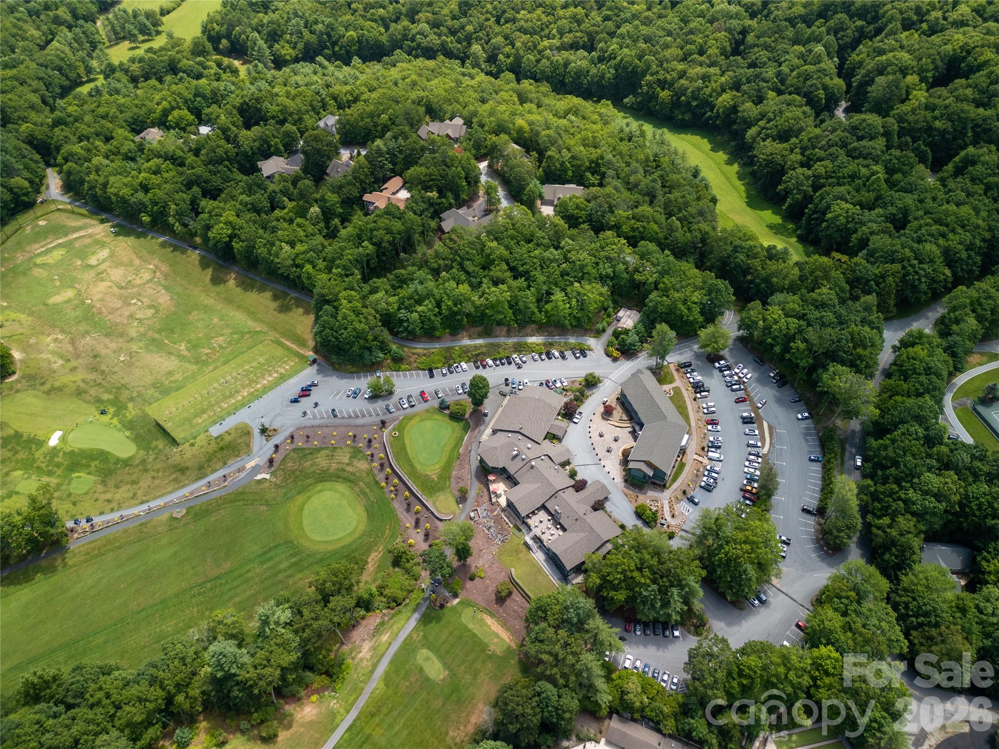 Aerial view of the Connestee Falls Clubhouse - 111 Kanunu Court, Brevard