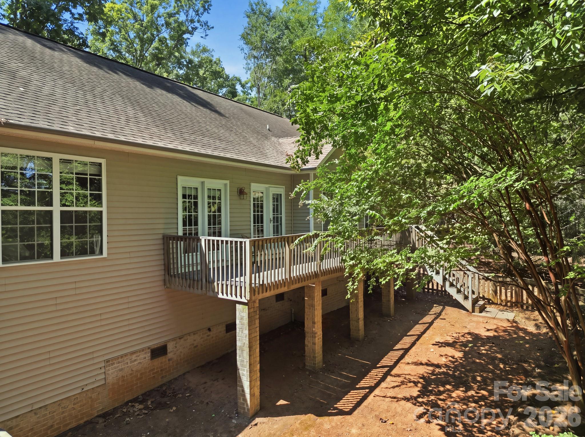 Back view of deck and yard - 14724 Beatties Ford Road, Huntersville