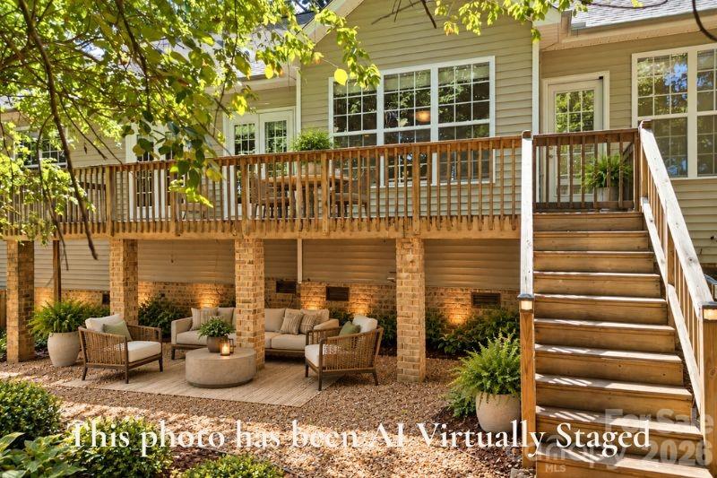 Virtually staged deck and part of the back yard. - 14724 Beatties Ford Road, Huntersville