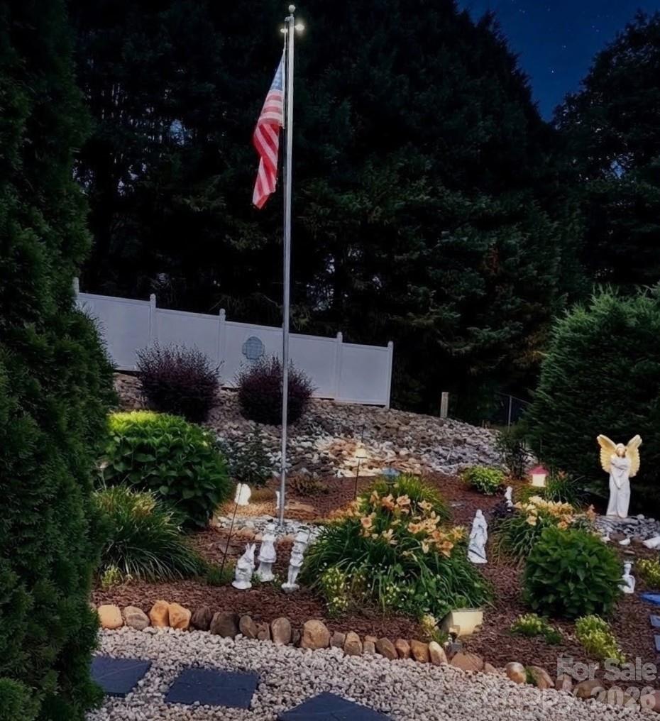 Memorial Garden at night - 84 Portcrest Heights, Marion