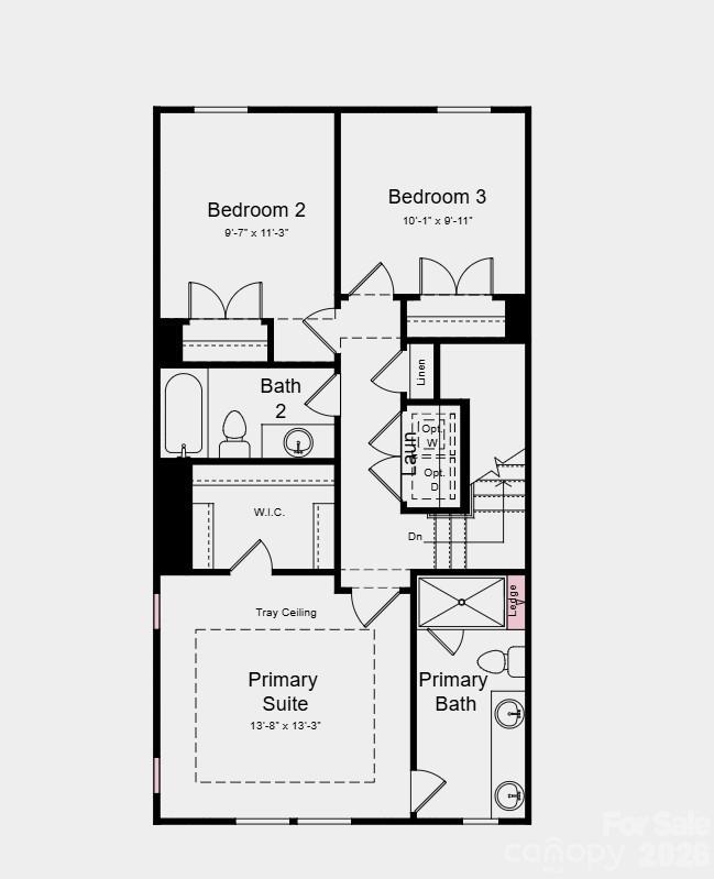 Upper Level Floor Plan - Additional Highlights Include: ledge in primary shower and storage at second floor - 3921 Clemson Alley, Indian Land