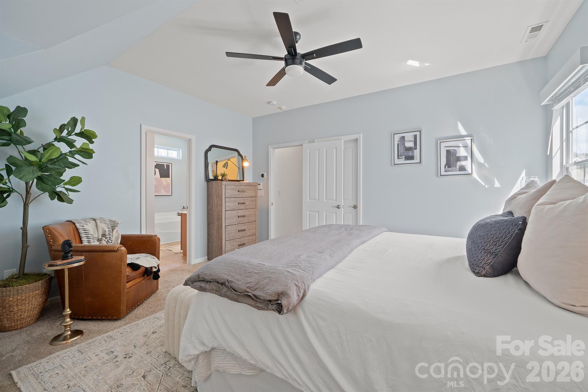 Primary suite up, features 2 large closets - 14525 Holly Springs Drive, Huntersville