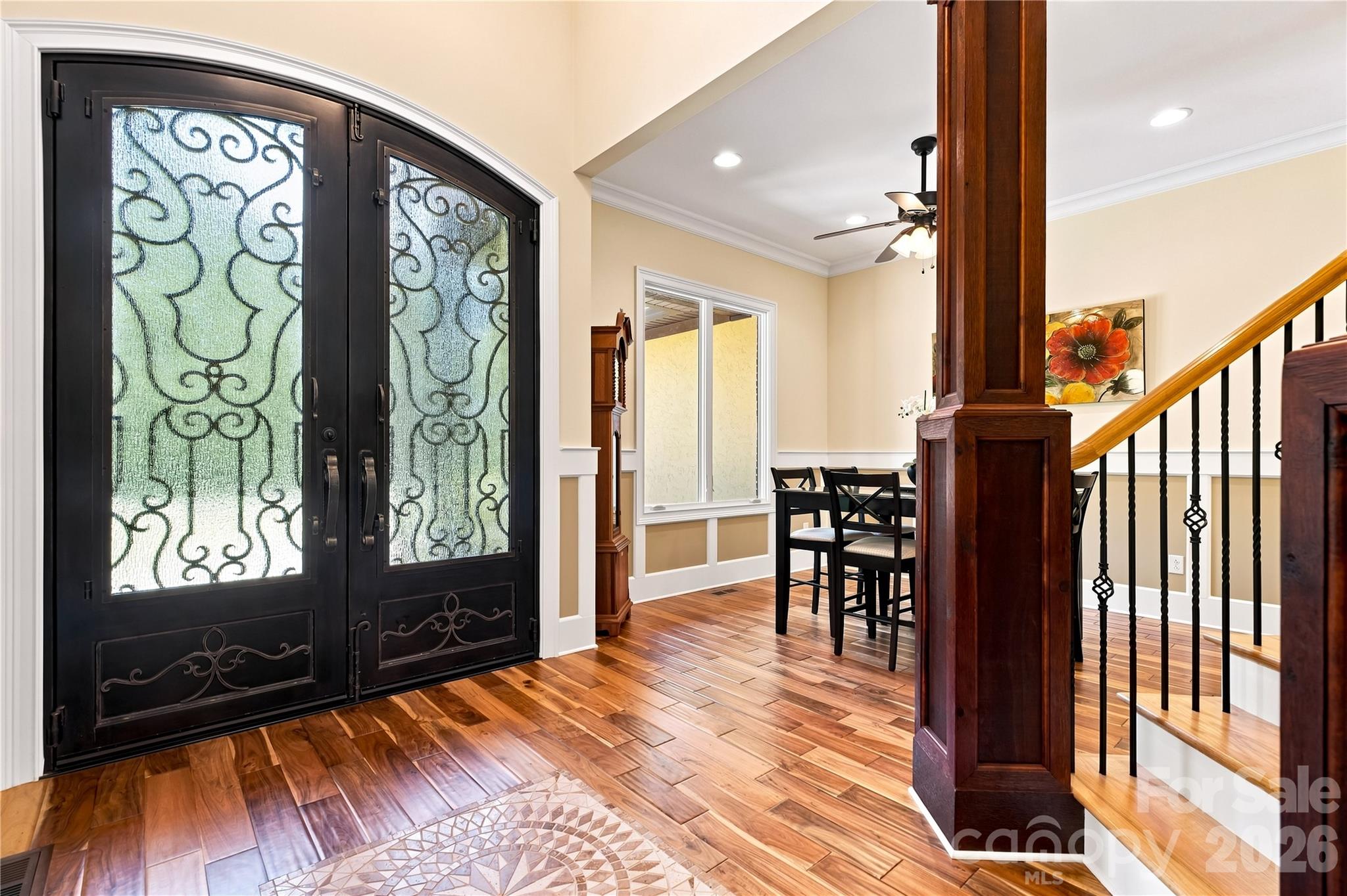 Beautiful entry with teakwood flooring - 108 Washam Road, Mooresville