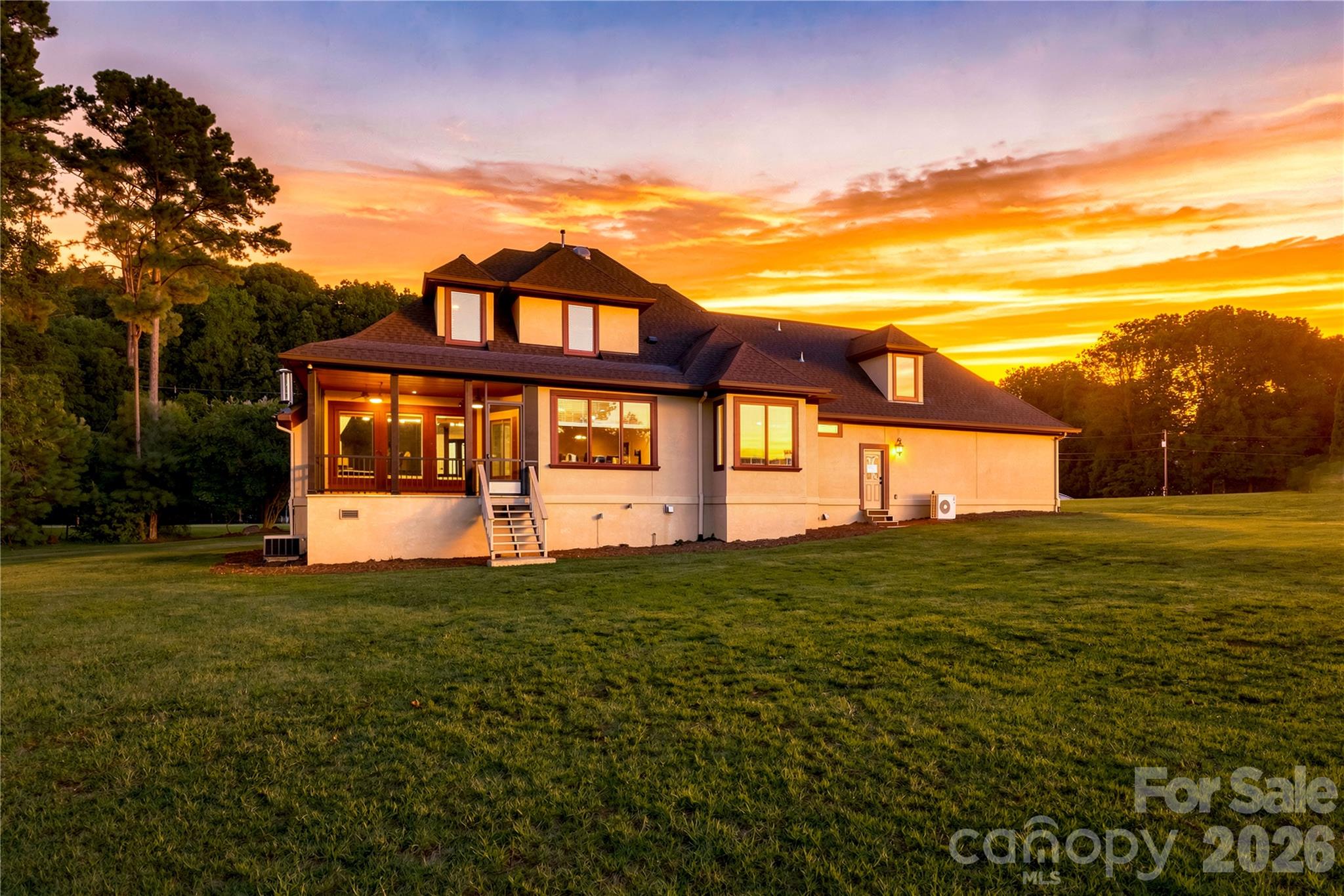 Check out the twilight view of the back of this beautiful home. - 108 Washam Road, Mooresville