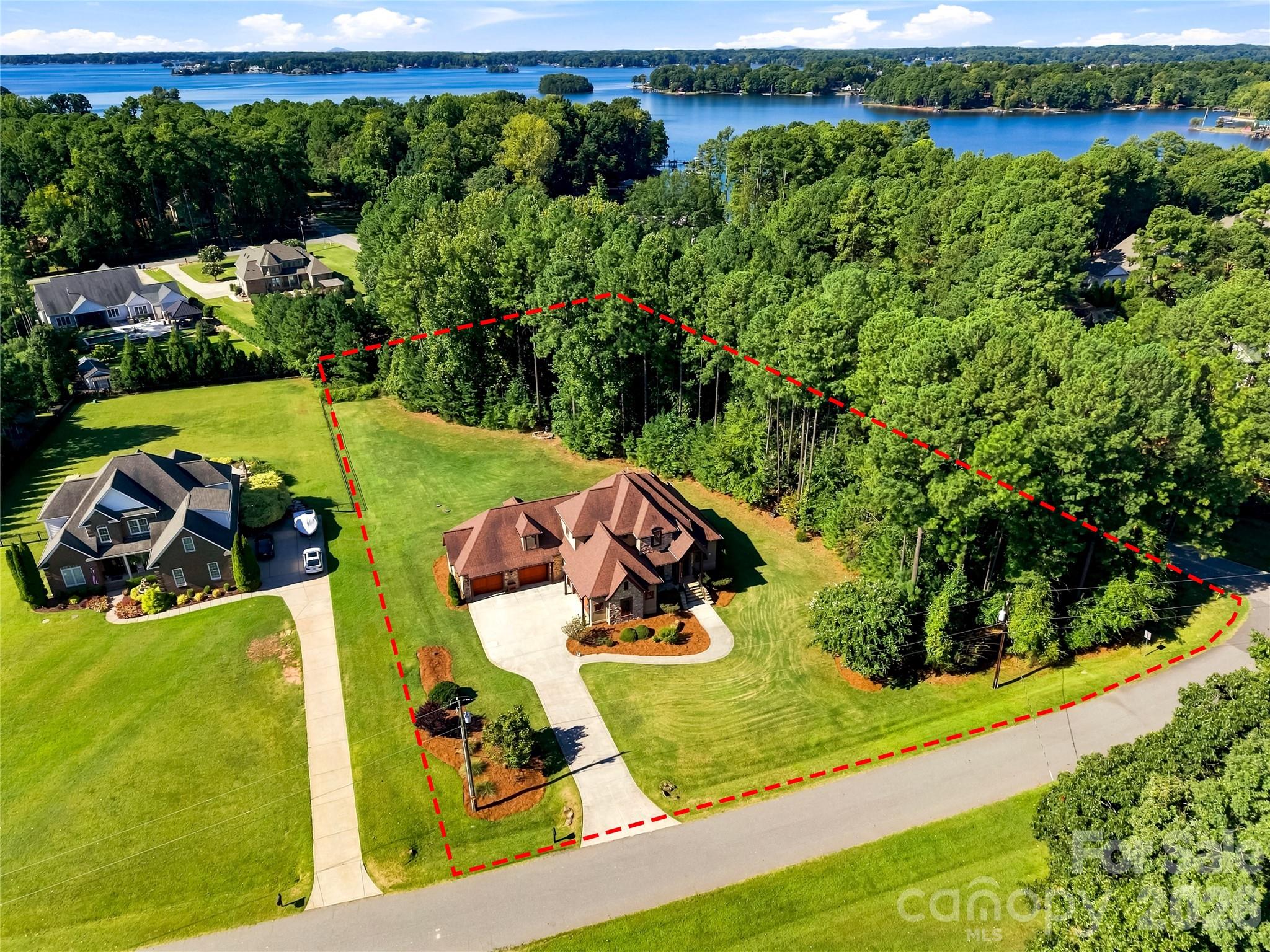 Aerial view of lot layout and approx 1.45 acres - 108 Washam Road, Mooresville