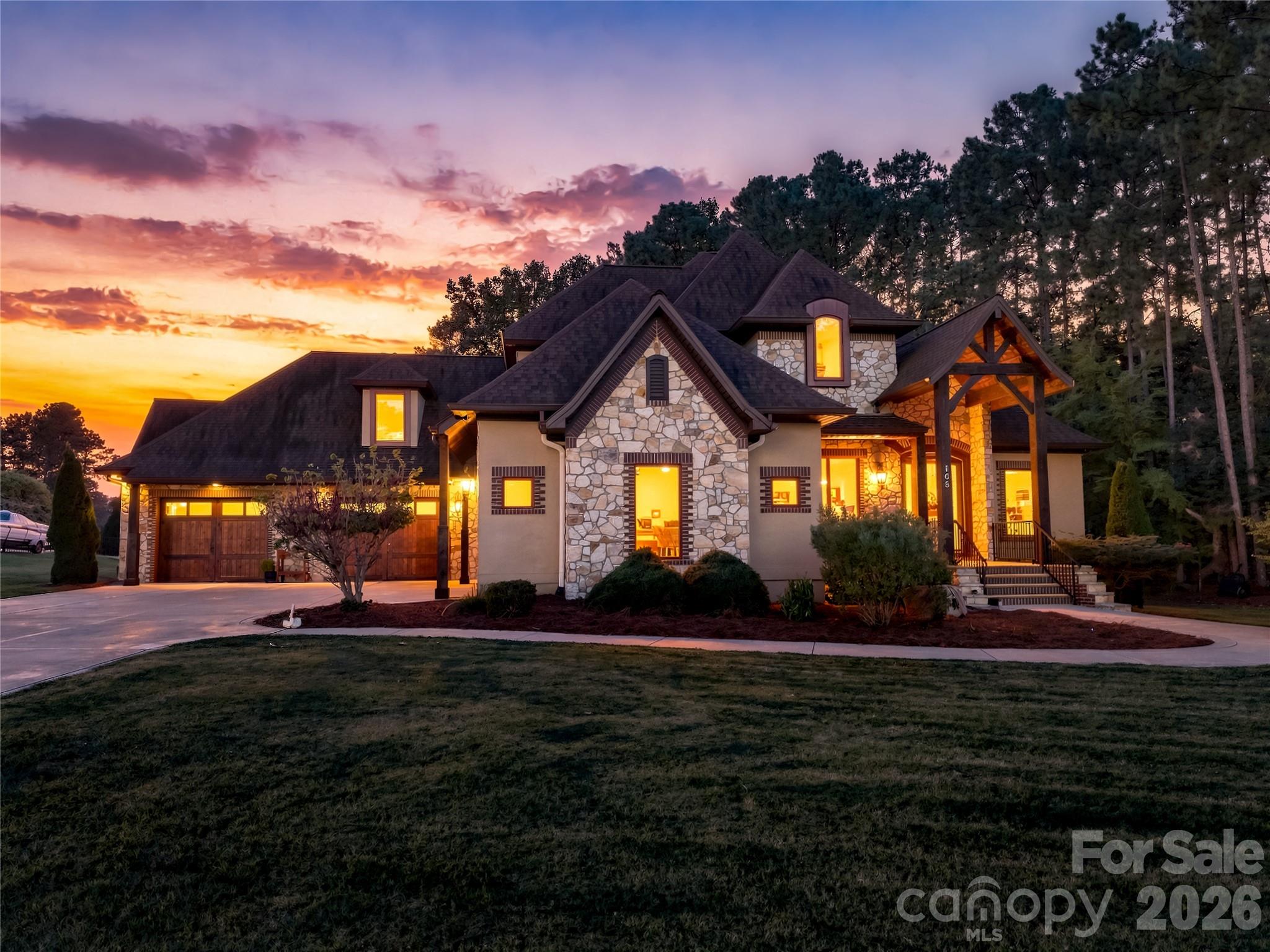 This home has amazing curb appeal and twilight beauty - 108 Washam Road, Mooresville