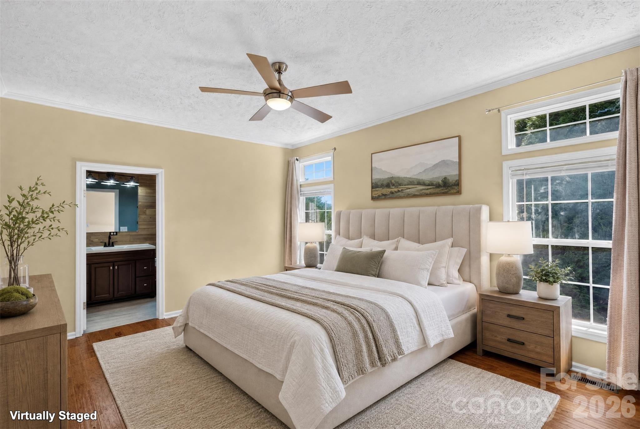 primary bedroom (virtually staged) - 6 Enochs Way, Fletcher