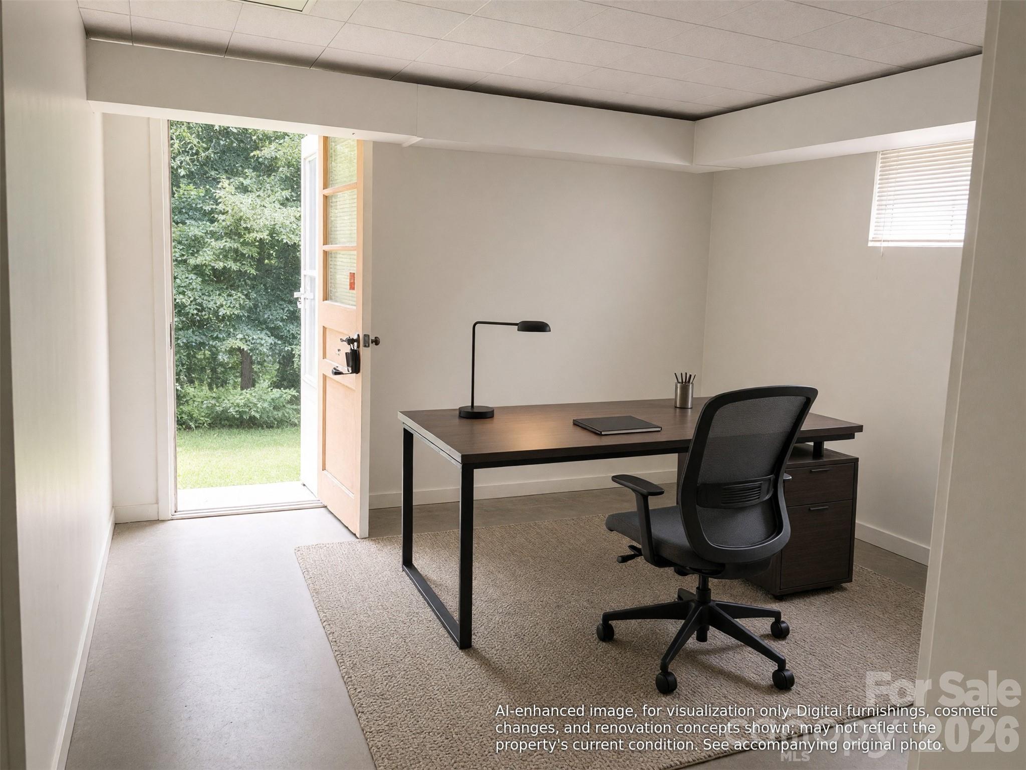 Basement - AI Staged - 14 Valle Vista Drive, Asheville