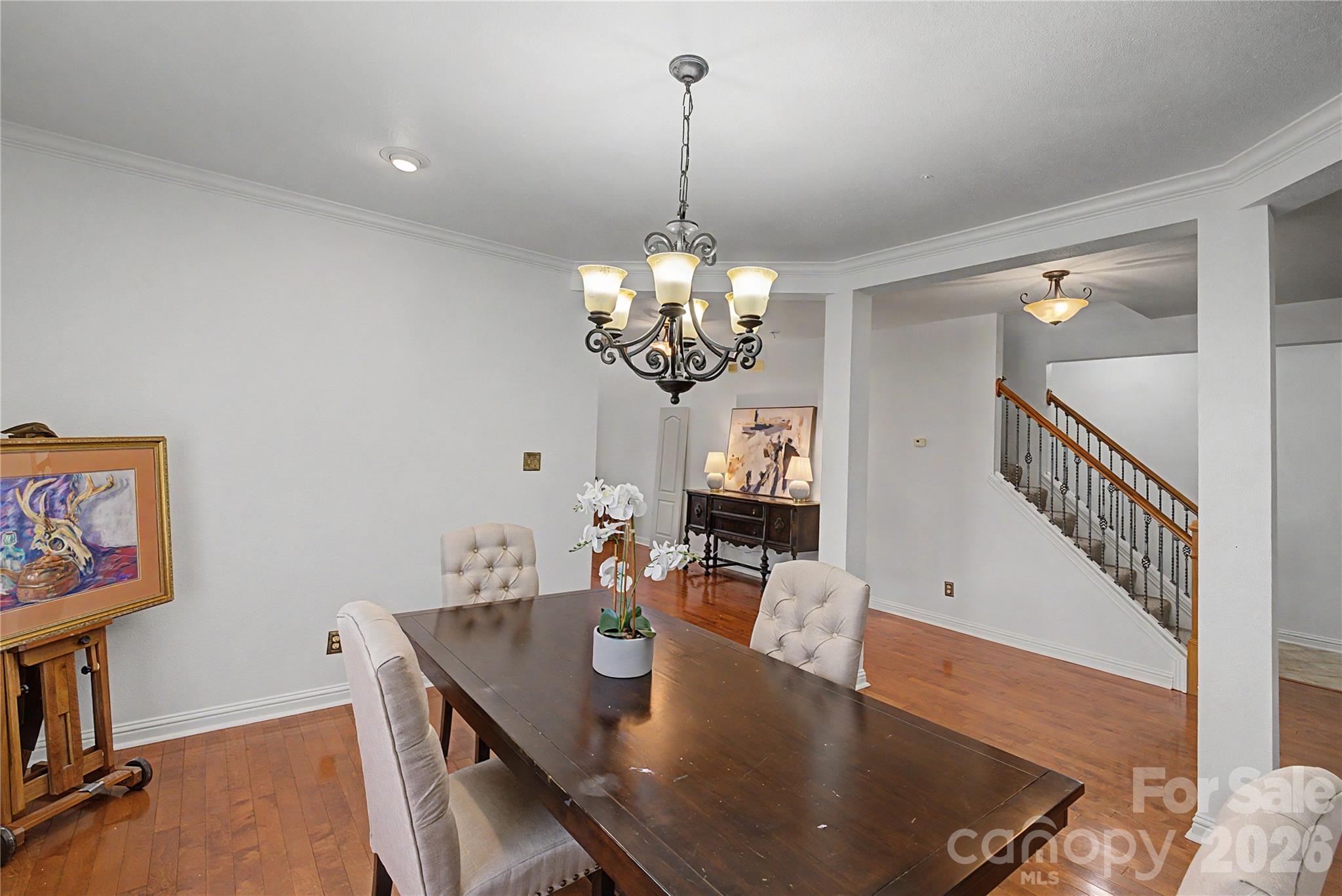 Dining room adjacent to the second staircase. - 329 Farm Springs Drive, Mount Holly