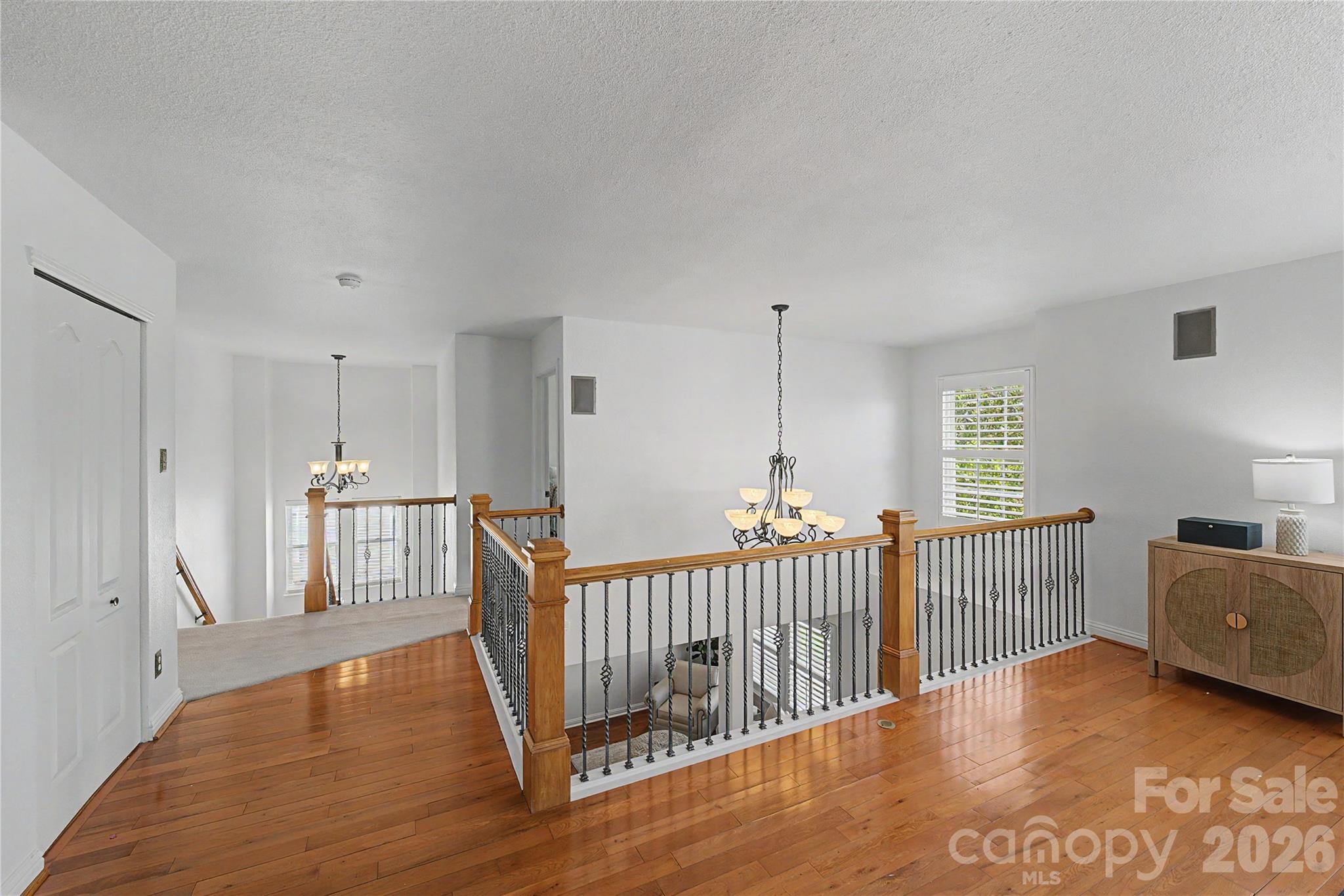 Loft view at top of front staircase - 329 Farm Springs Drive, Mount Holly