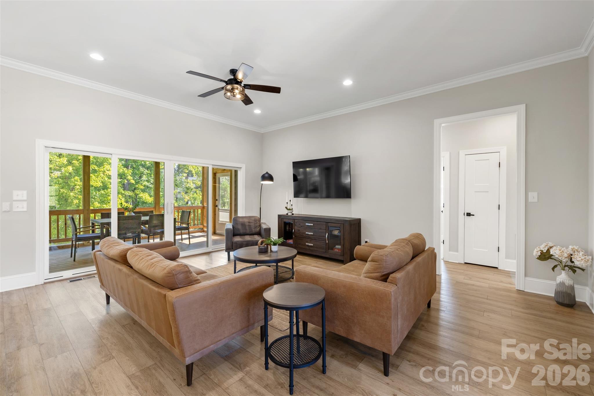 Living Room Opens to Screened-in-Porch - 787 Morrison Farm Road, Troutman