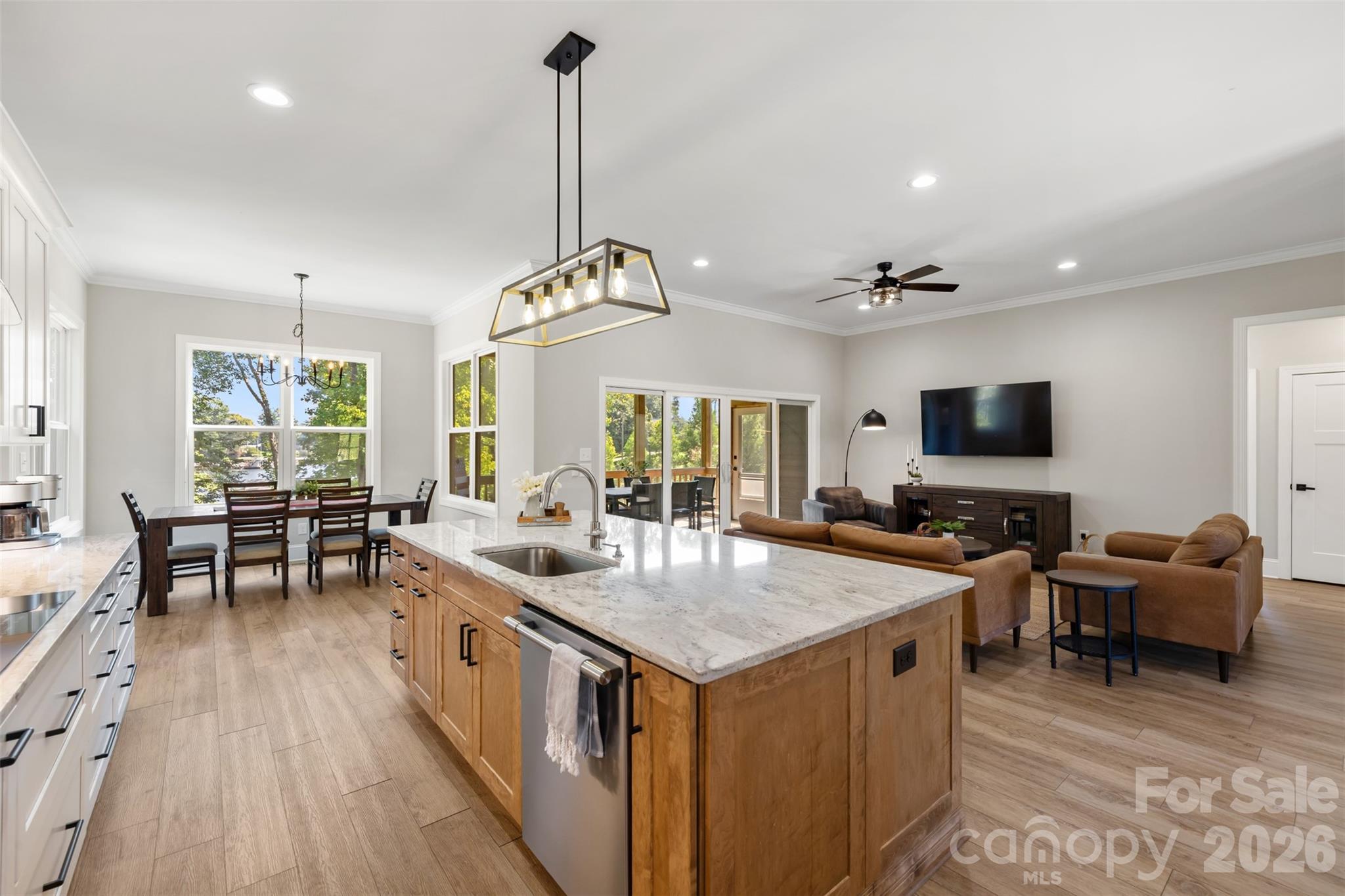 Kitchen overlooking Living Room - 787 Morrison Farm Road, Troutman