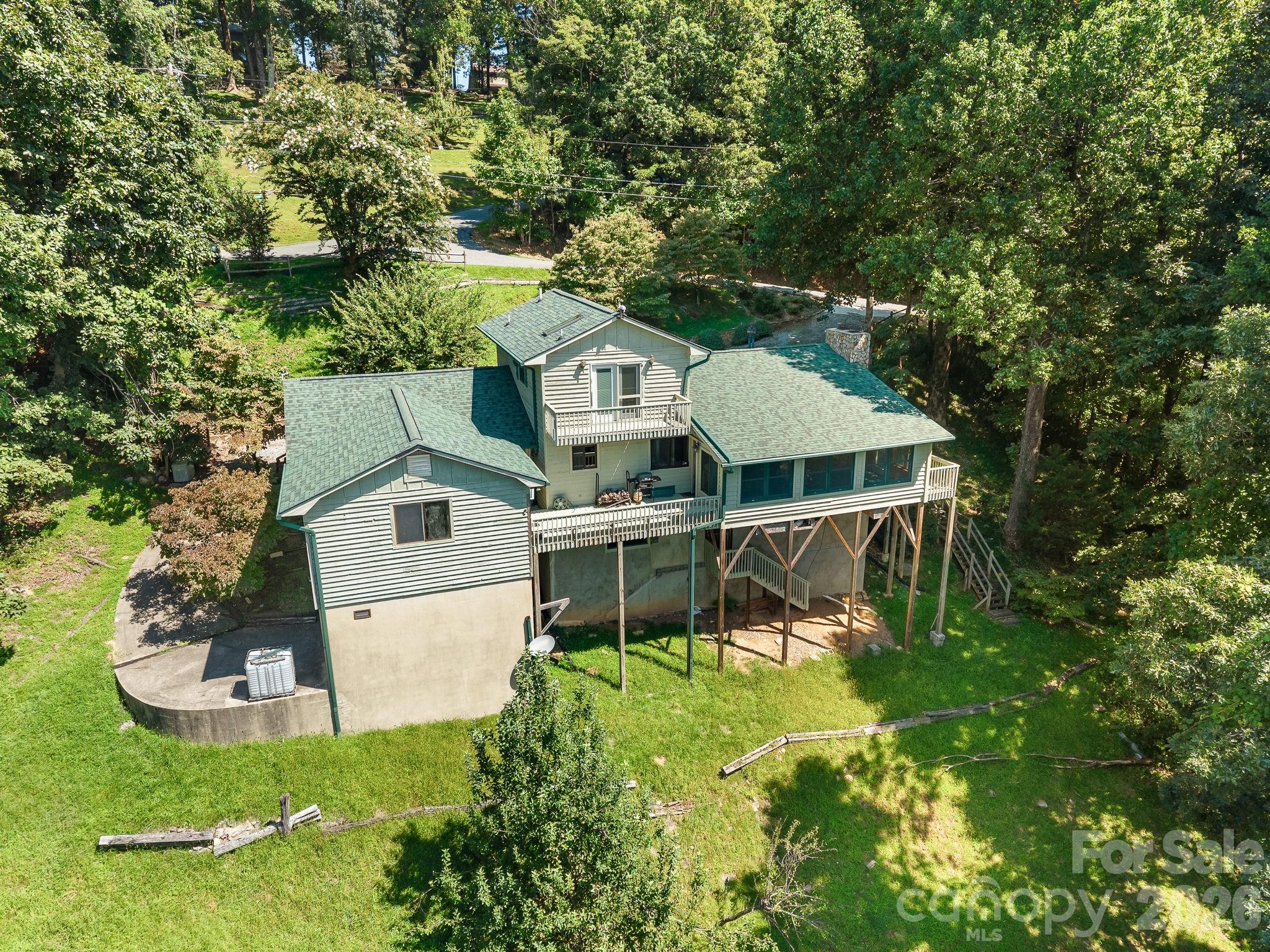Rear view of home, taken with a drone - 977 Morning Ride Drive, Columbus