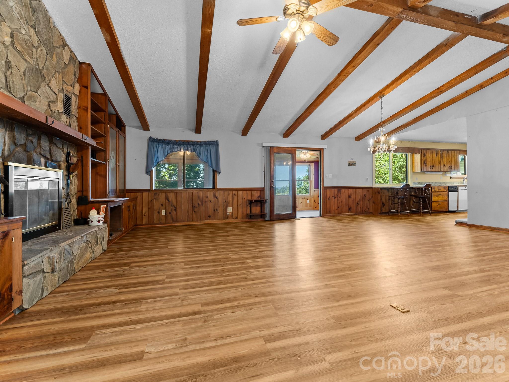 Living room with wood Fireplace - 977 Morning Ride Drive, Columbus