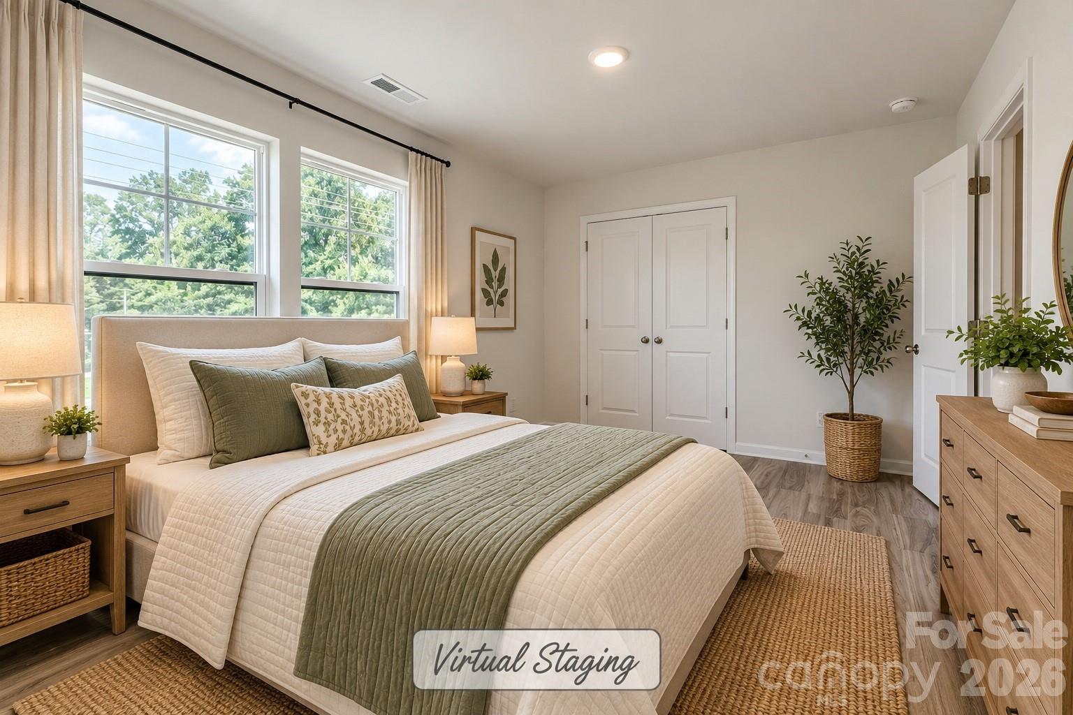Primary Bedroom Staged - 3334 Laboratory Road, Lincolnton