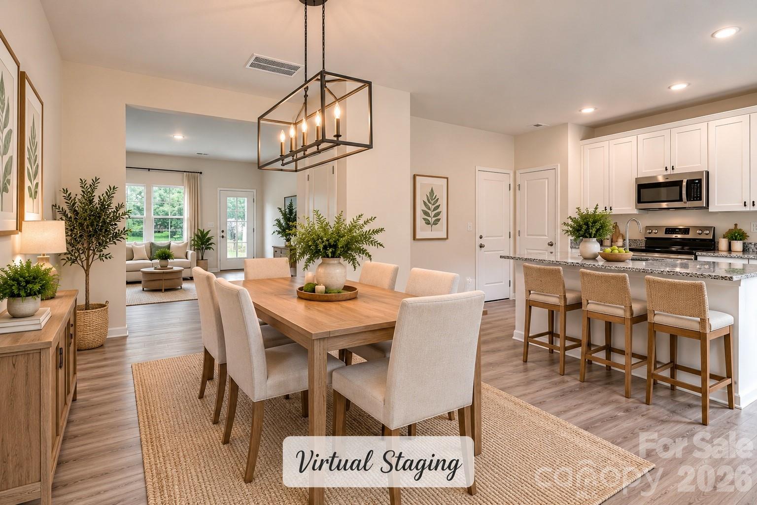 Dining Area Staged - 3334 Laboratory Road, Lincolnton