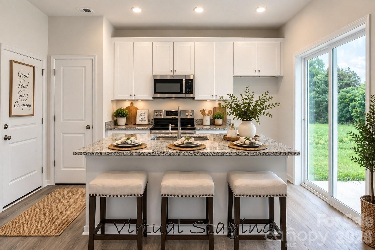Kitchen Staged - 3334 Laboratory Road, Lincolnton