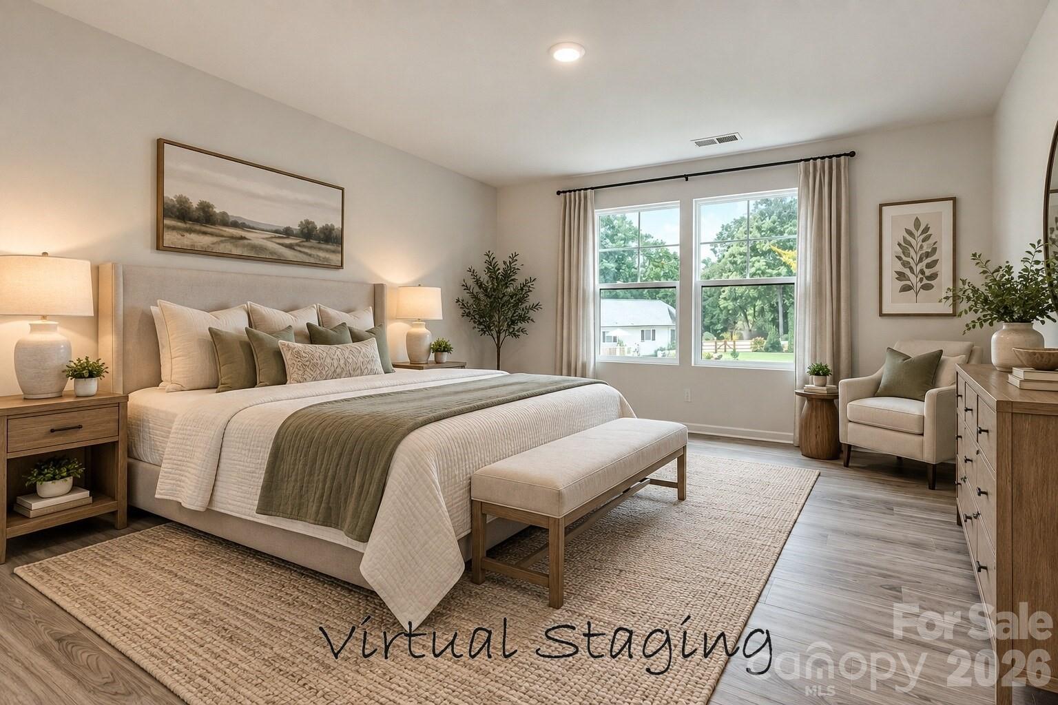Primary Bedroom Staged - 3334 Laboratory Road, Lincolnton