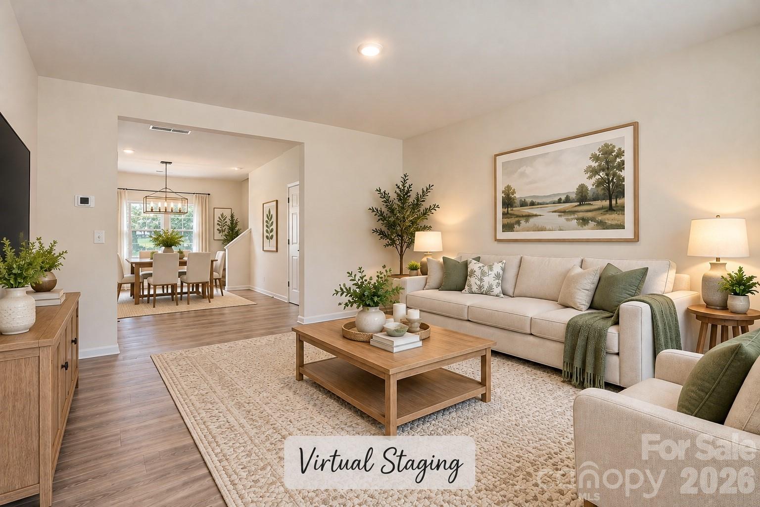 Great Room Staged - 3334 Laboratory Road, Lincolnton