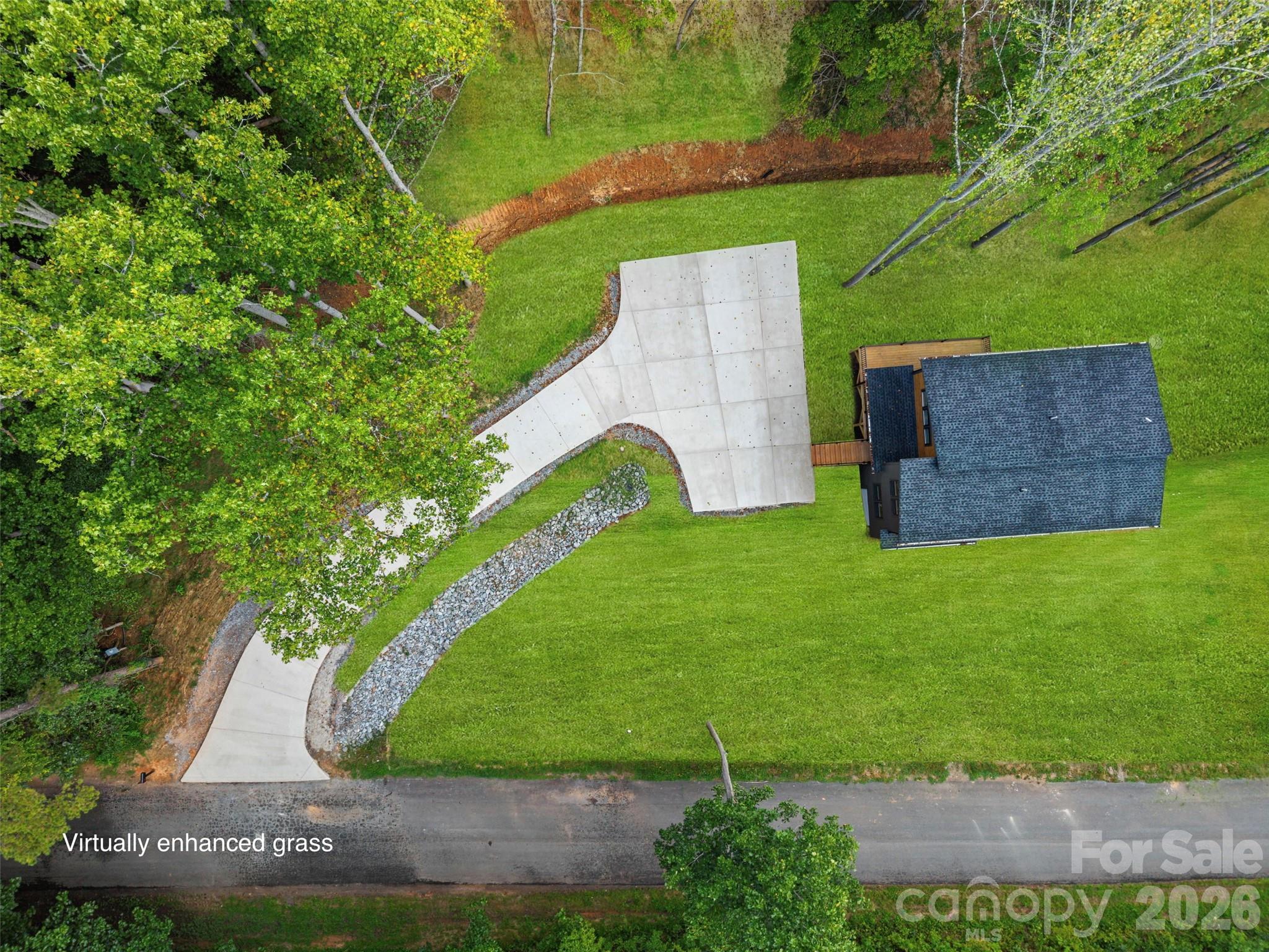 Virtually enhanced grass - 129 Quiet Woods Drive, Leicester