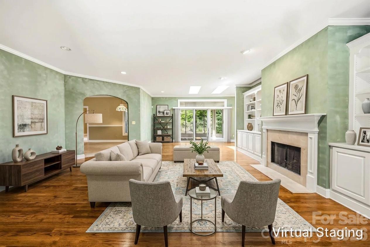 Virtually Staged Great Room - 200 Teaberry Lane, Hendersonville
