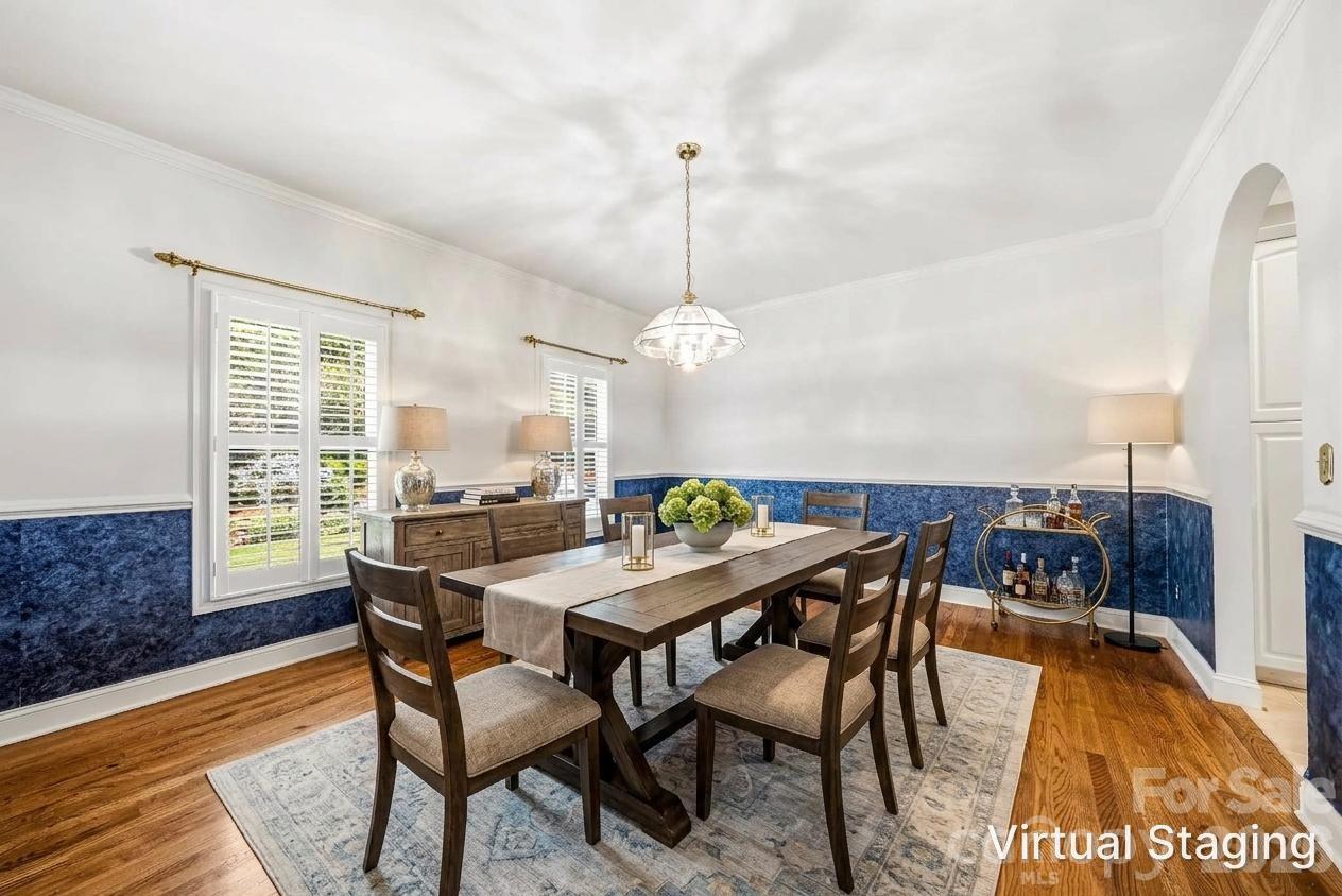 Virtually Staged Dining Room - 200 Teaberry Lane, Hendersonville